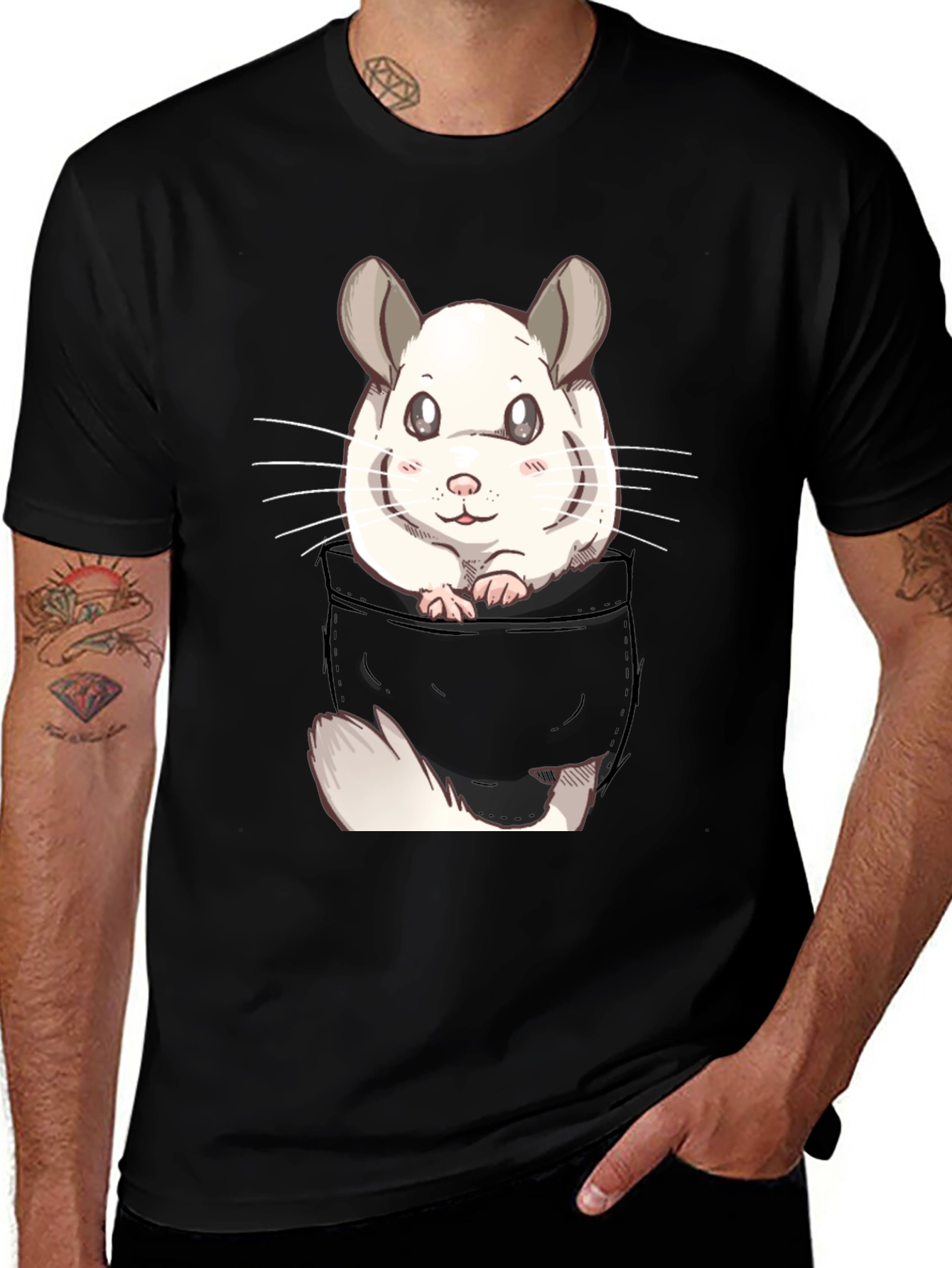 Cute Chinchilla Pocket T-Shirt