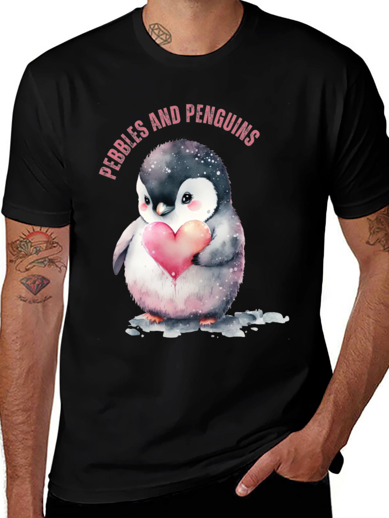 Variant 8 of Penguin Love Heart Graphic Tee