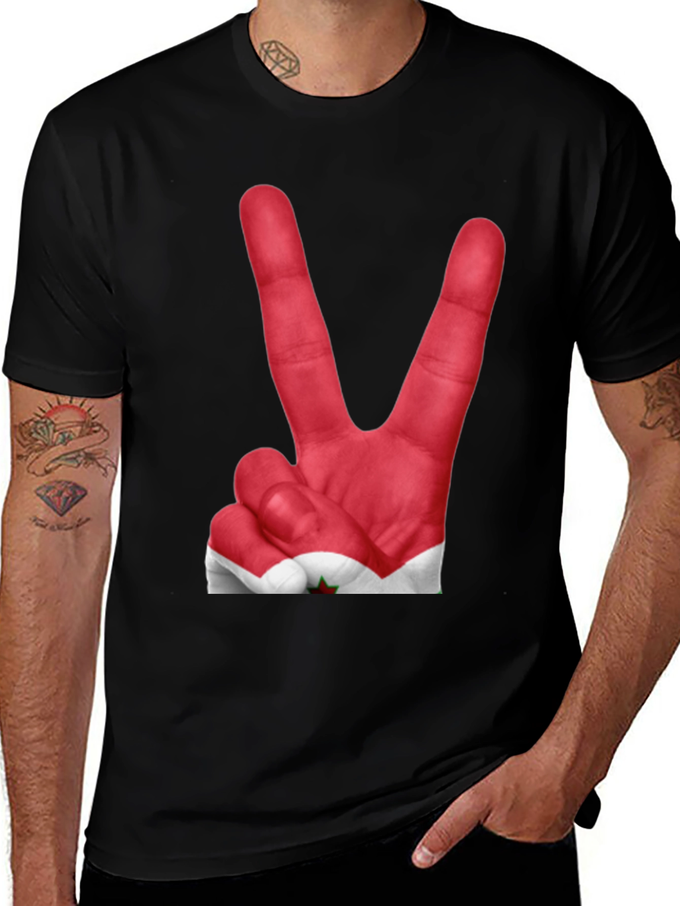 Variant 25 of Peace Sign Hand Print T-Shirt - Unique Graphic Tee