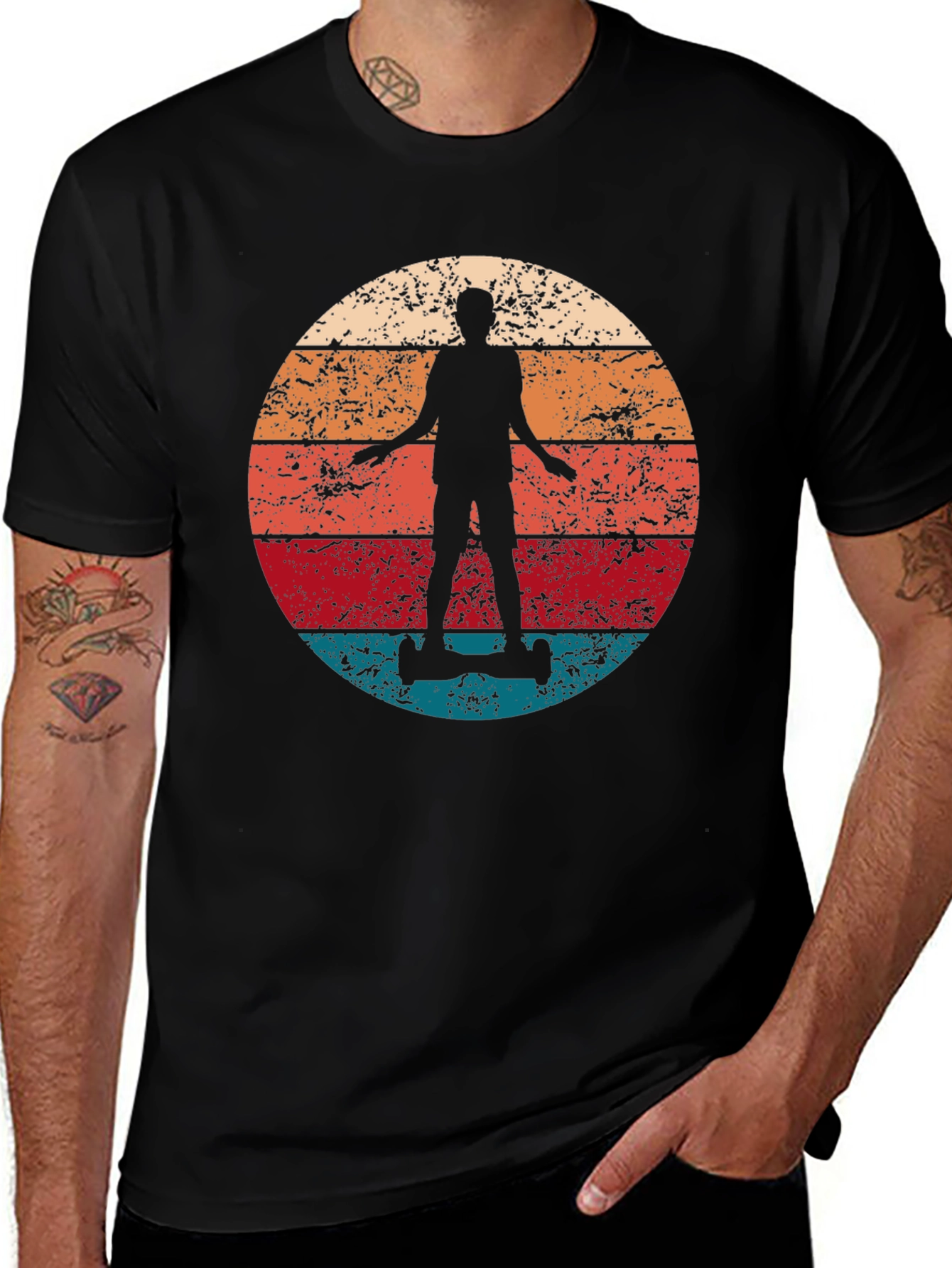 Variant 24 of Retro Sunset Hoverboard T-Shirt