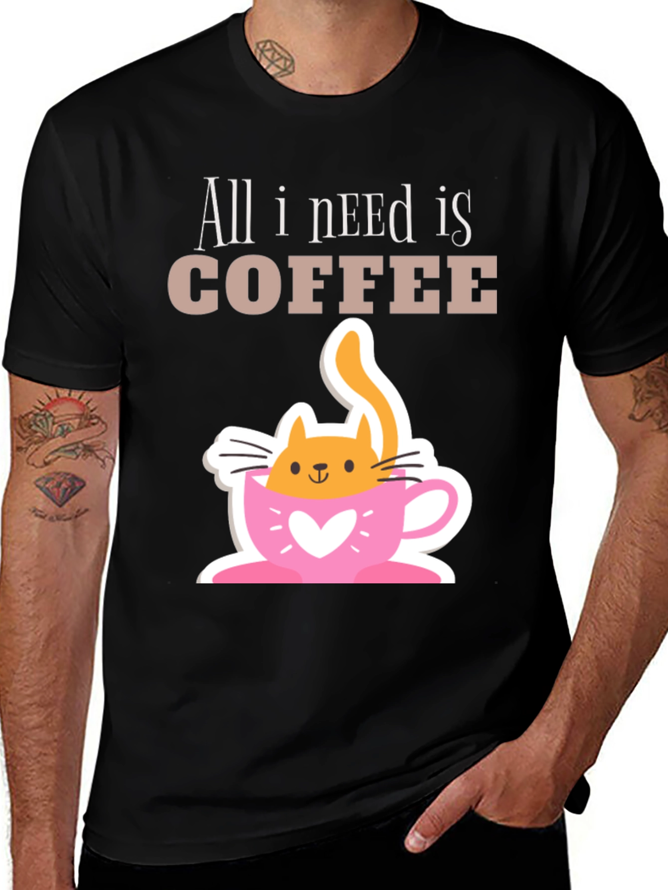 Variant 12 of All I Need Is Coffee Cat T-Shirt
