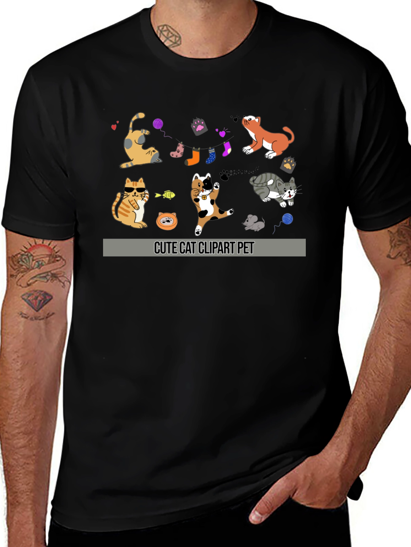 Variant 22 of Cute Cat Clipart Pet Graphic T-Shirt