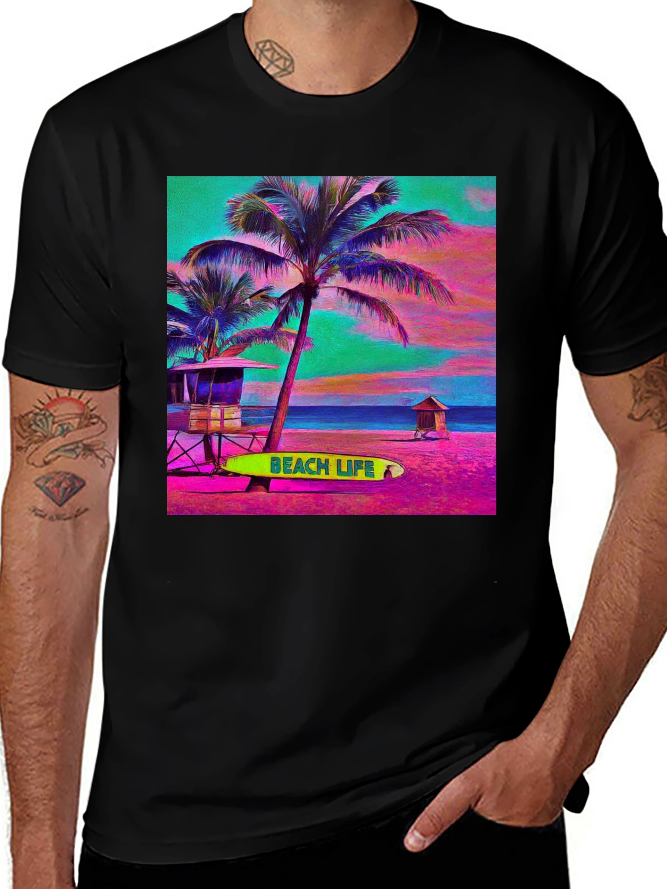 Variant 5 of Tropical Beach Life Graphic Tee
