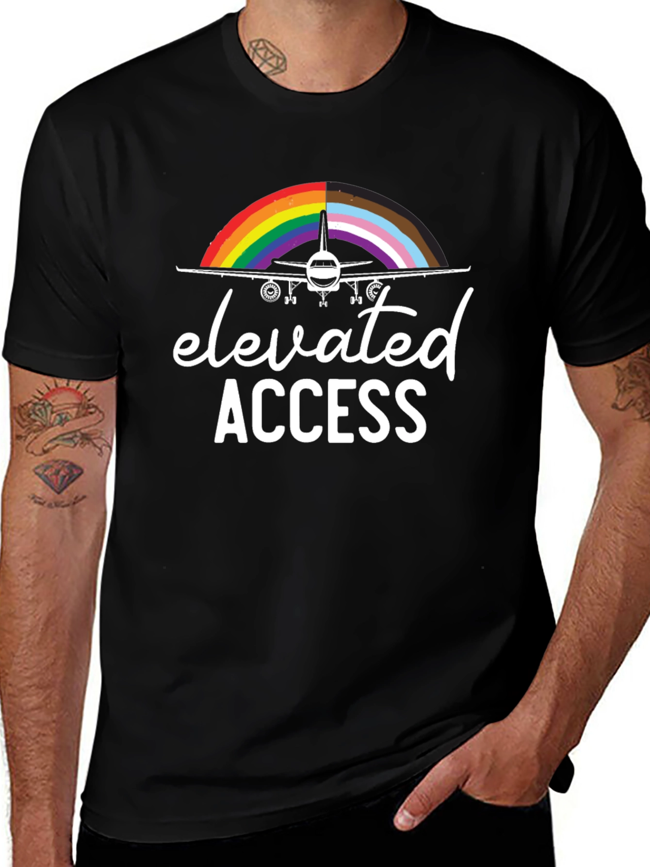 Elevated Access Pride Airplane T-Shirt