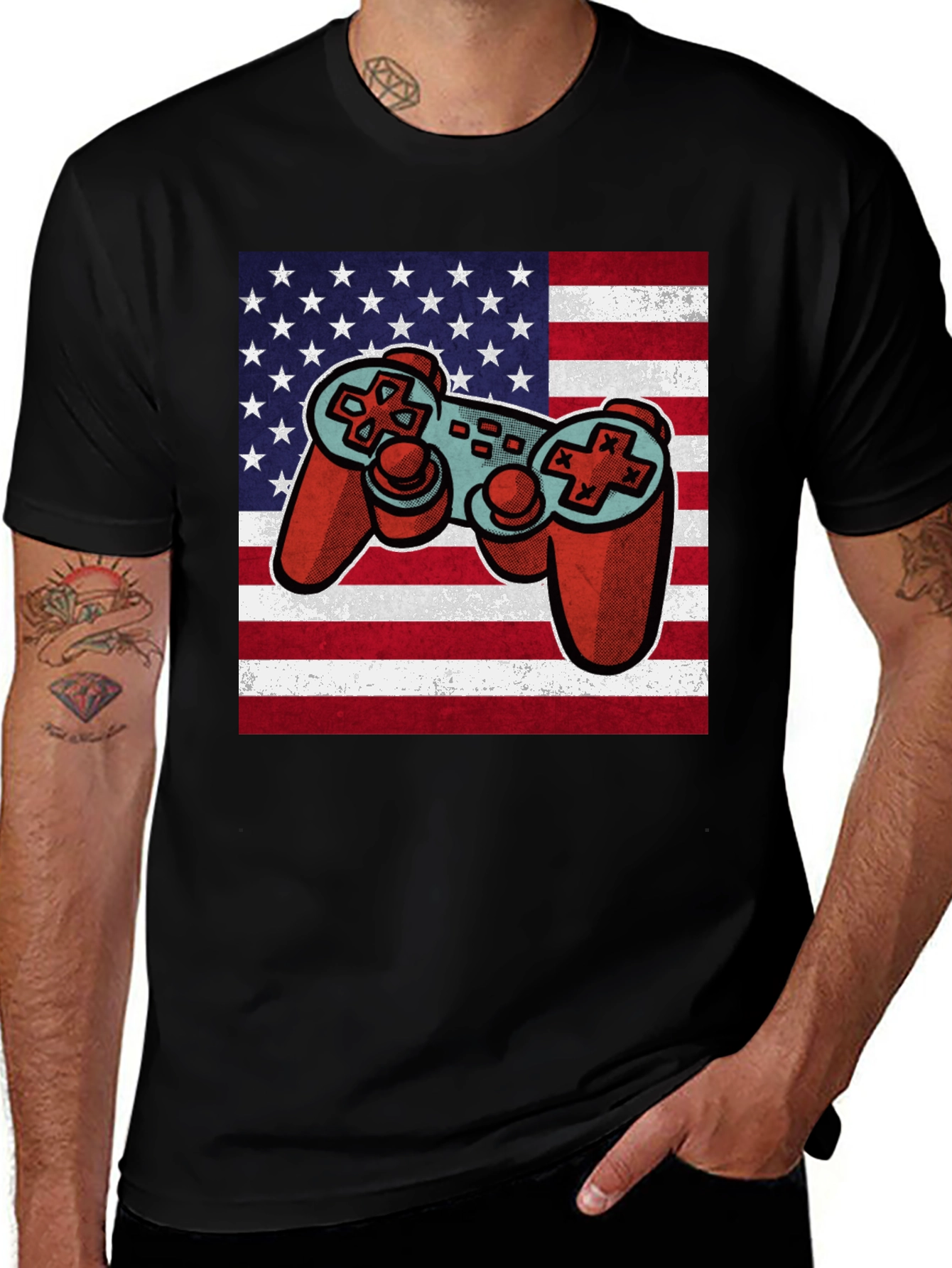 Variant 9 of American Gamer Black T-Shirt