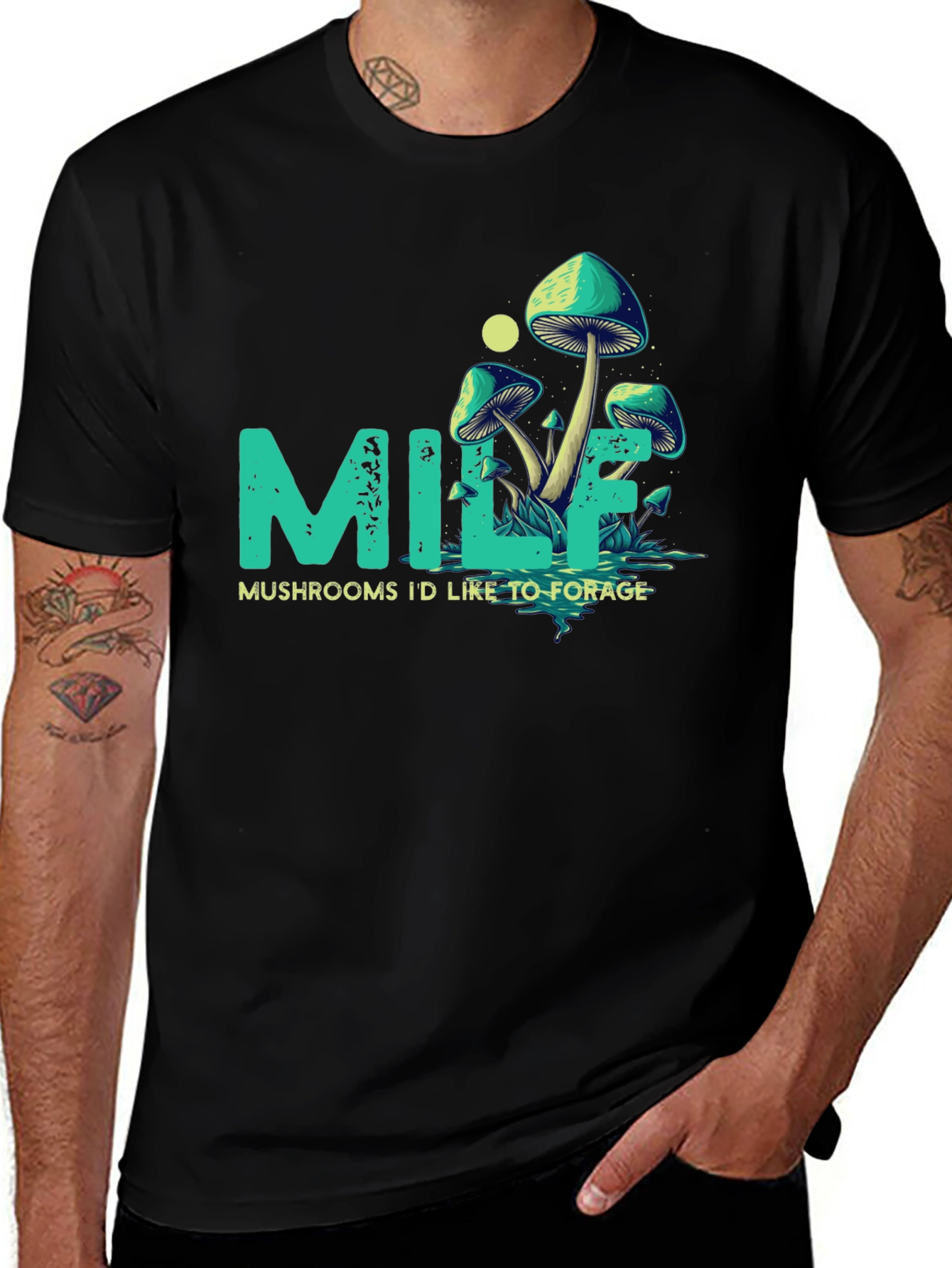 Variant 24 of MILF Mushrooms Graphic T-Shirt - Foraging Fun!