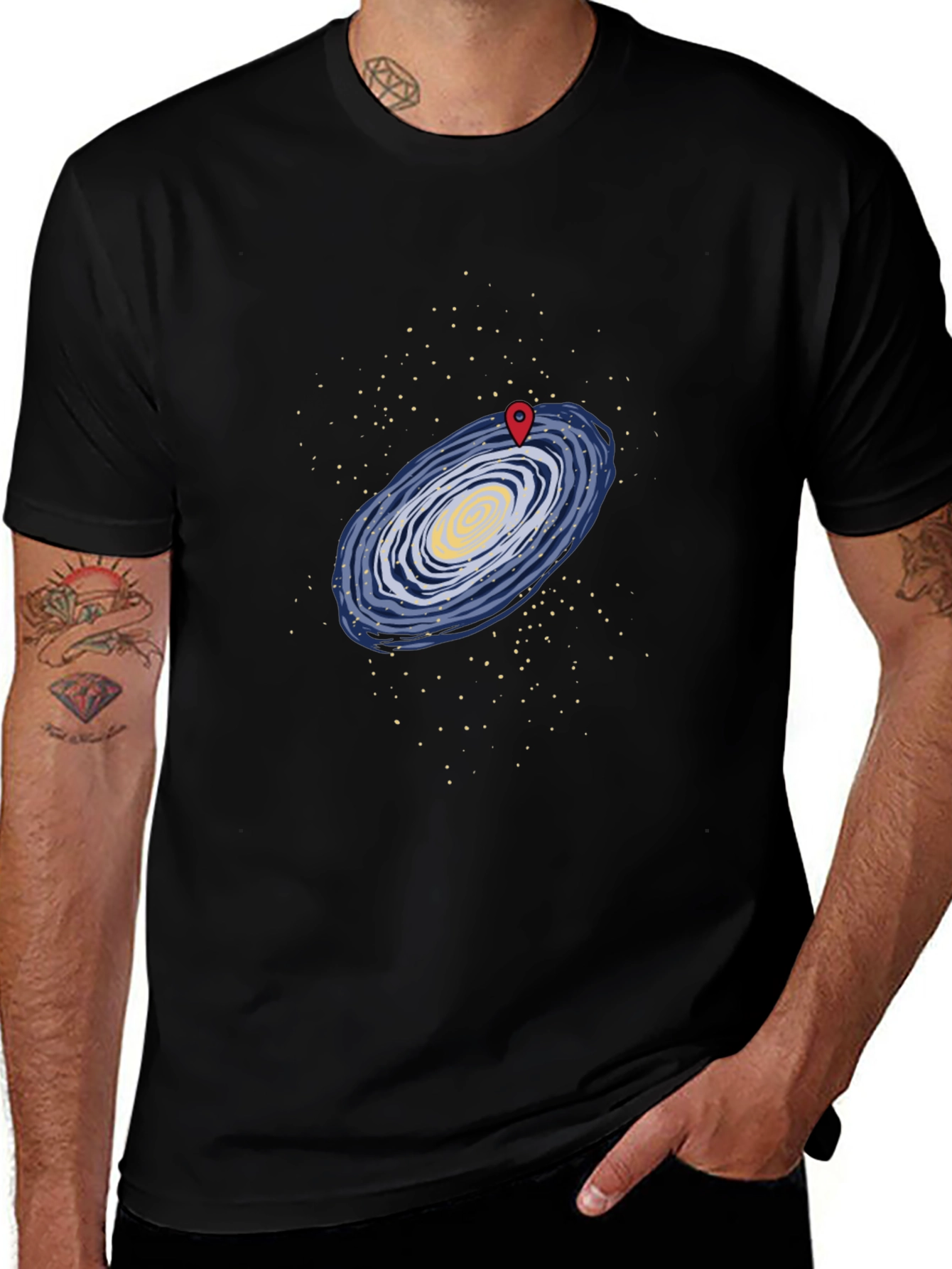 Galaxy Map T-Shirt - Black Graphic Tee