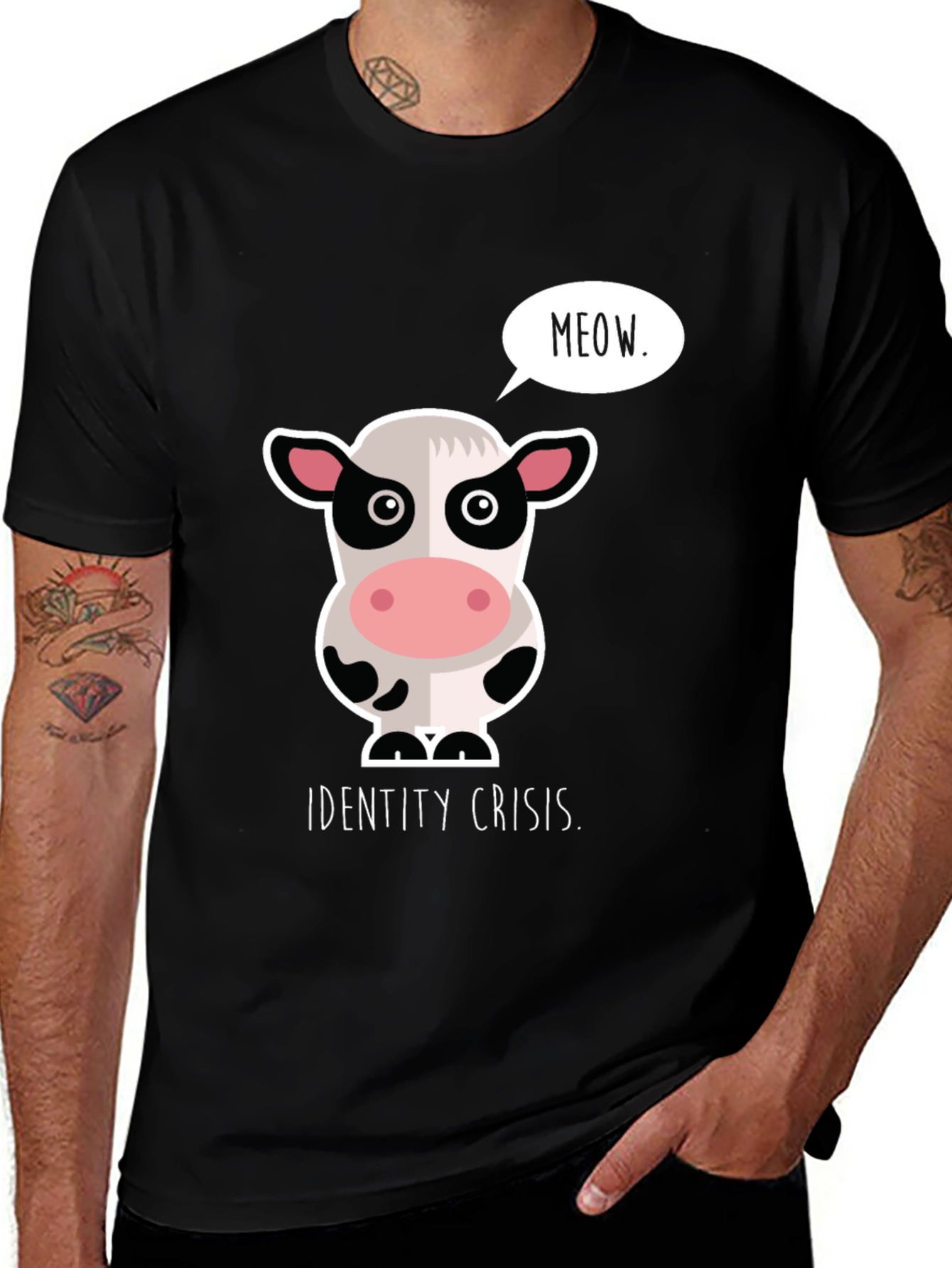 Variant 22 of Identity Crisis Cow Meow Graphic T-Shirt