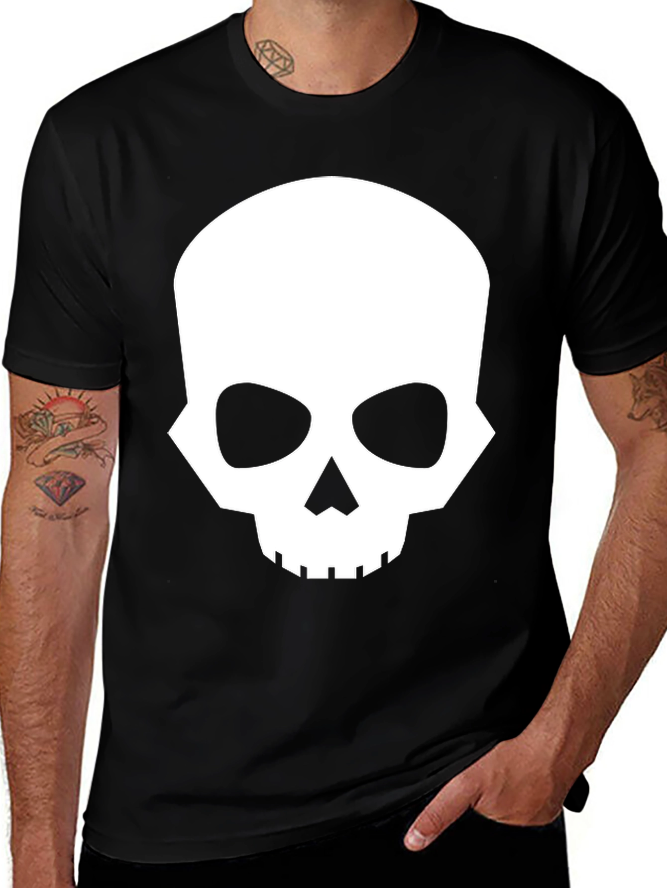 Variant 17 of Skull Graphic Black T-Shirt