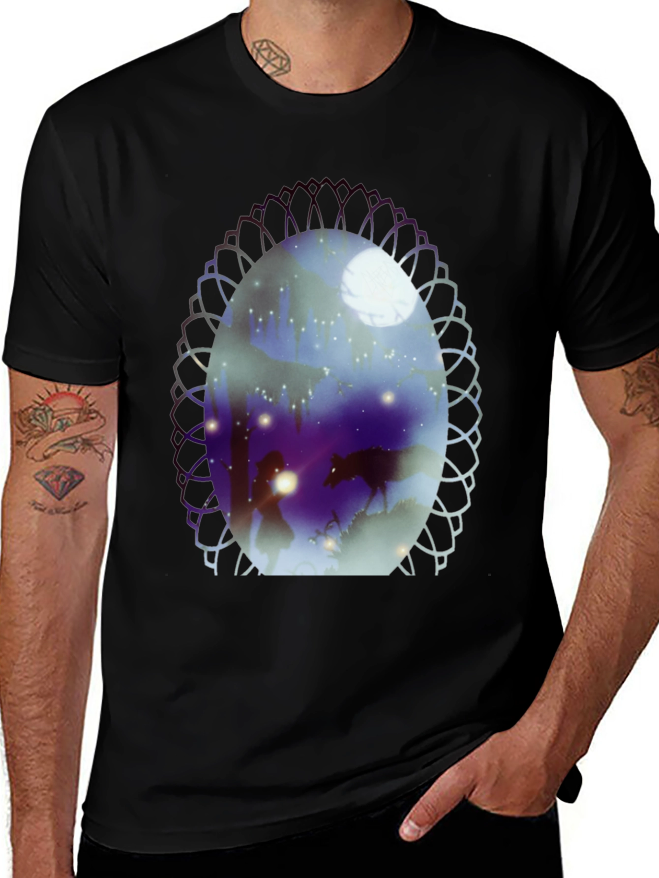 Variant 13 of Enchanted Forest Graphic Tee - Midnight Tale