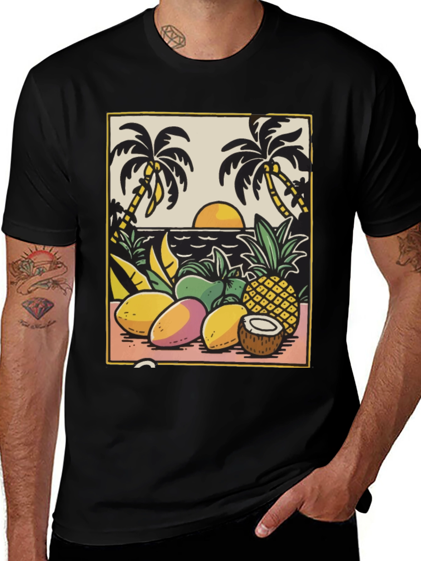 Variant 11 of Tropical Beach Fruit Graphic Tee