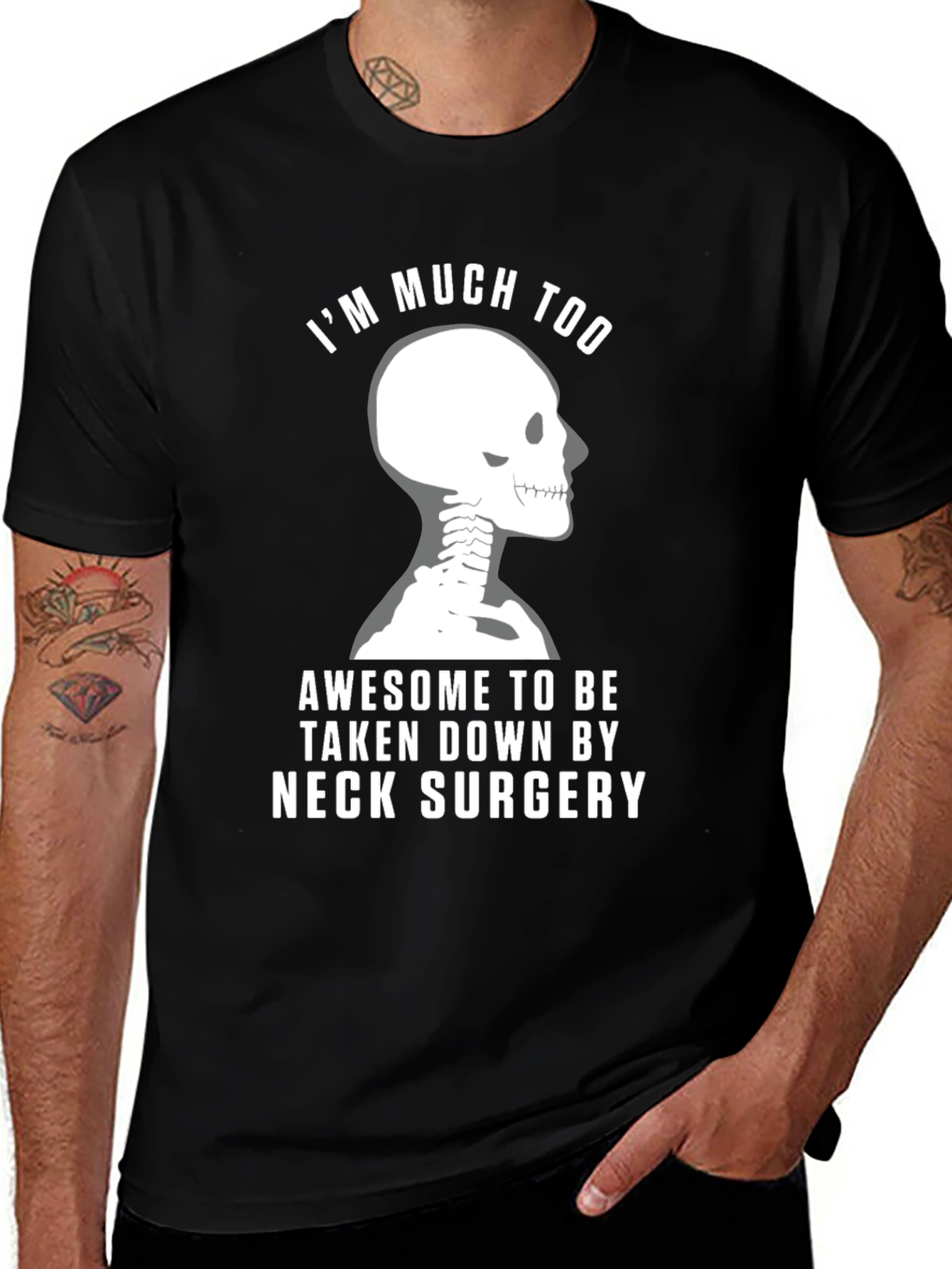 Variant 30 of Neck Surgery Survivor Skeleton Graphic Tee