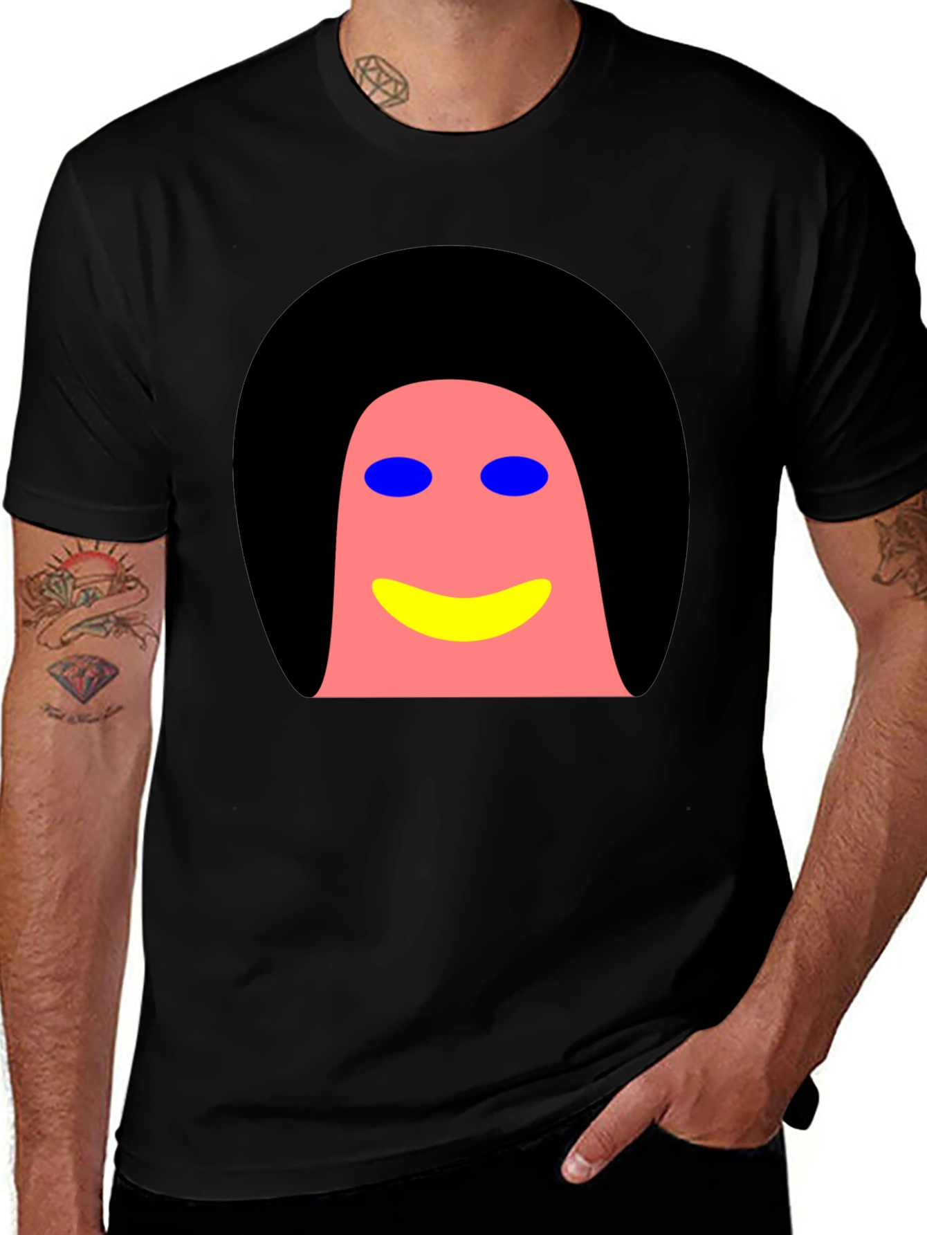 Variant 2 of Abstract Face Graphic Tee - Modern Art Shirt