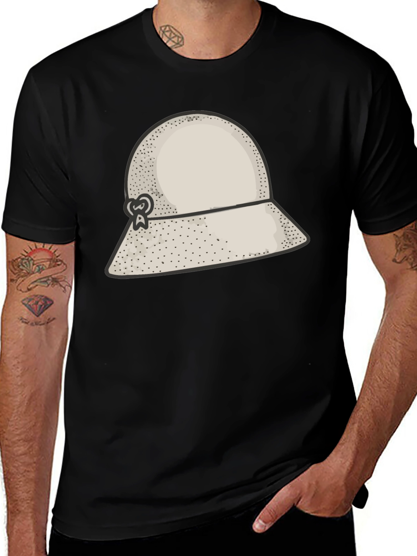 Variant 28 of Stylish Black Hat Graphic Tee - Unique Design
