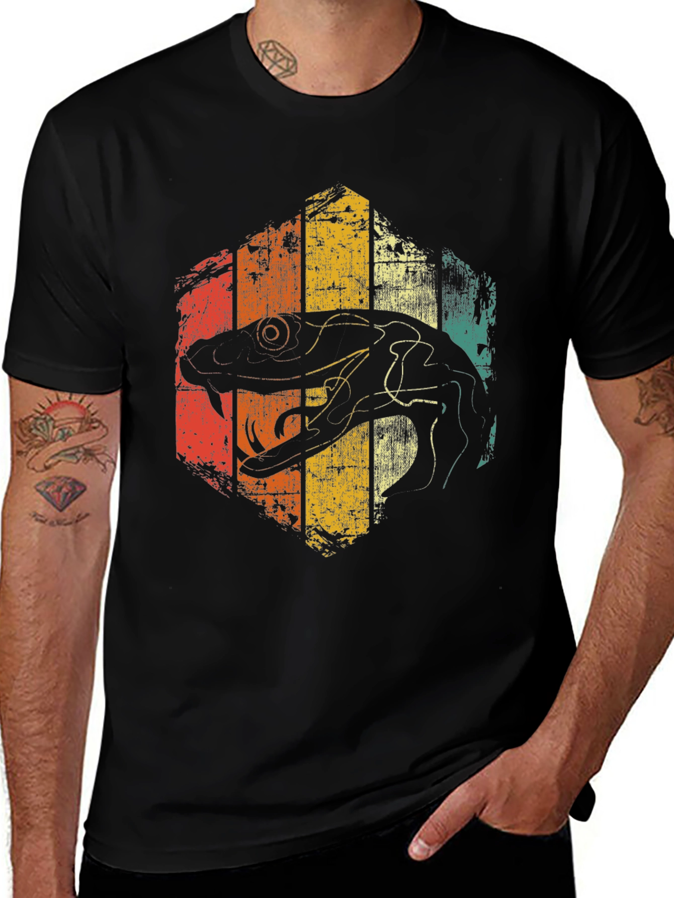 Variant 10 of Retro Snake T-Shirt - Vintage Style Reptile Tee