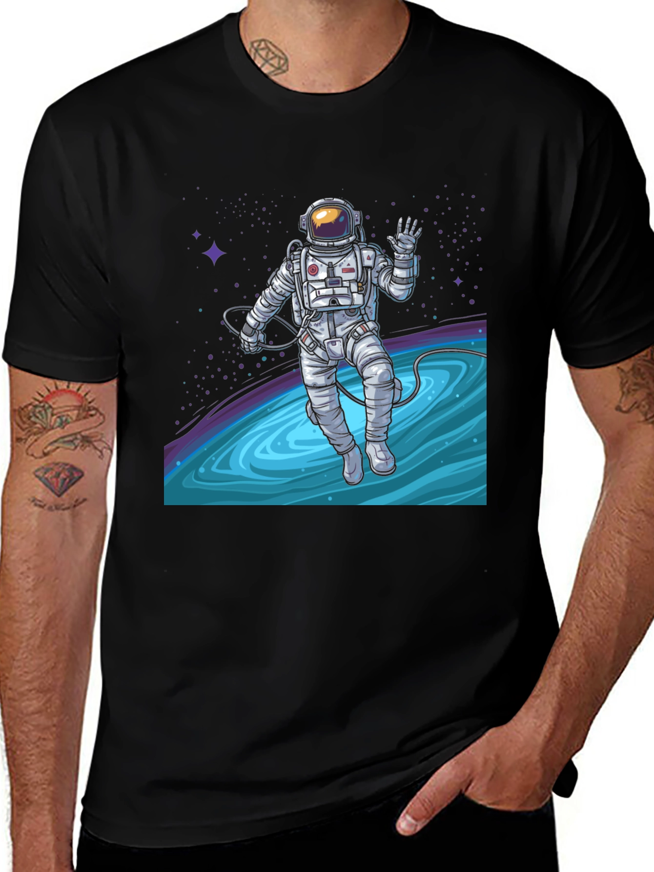 Variant 14 of Astronaut Galaxy Graphic Tee - Explore in Style!