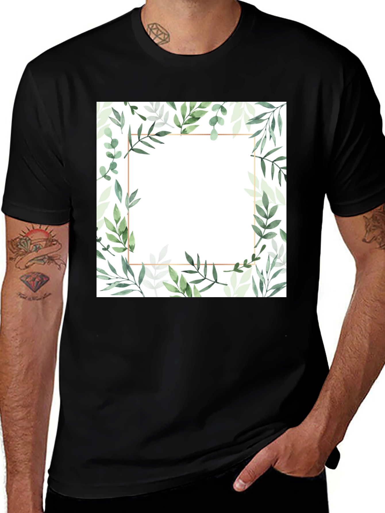 Botanical Frame Black T-Shirt