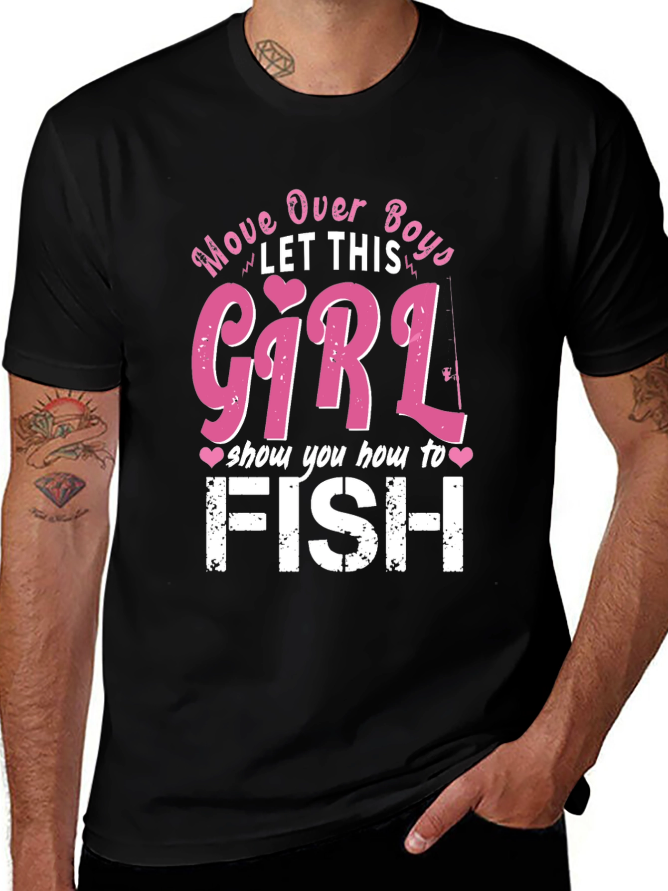 Variant 3 of Move Over Boys Girl Fishing T-Shirt