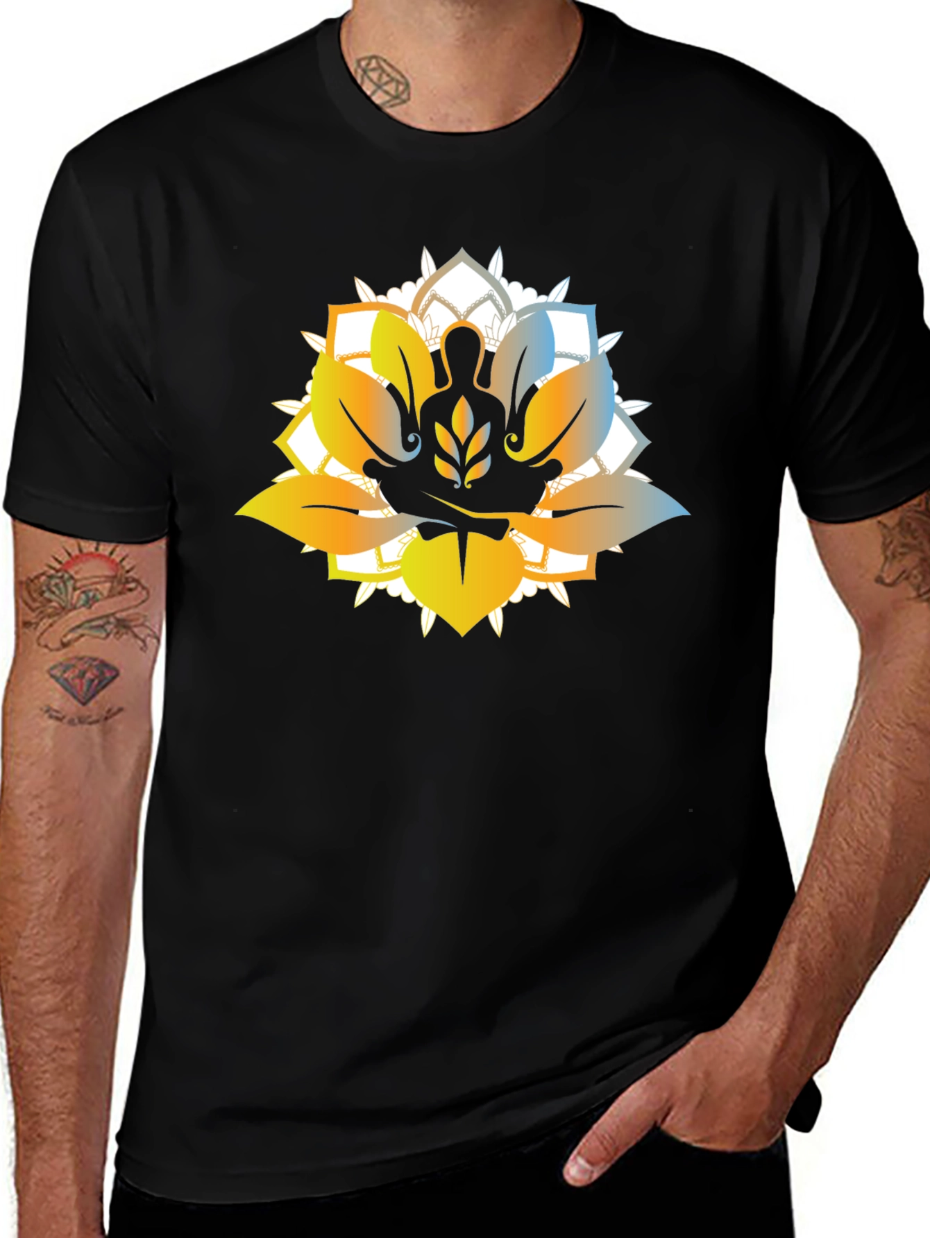 Zen Lotus Meditation T-Shirt - Spiritual Comfort