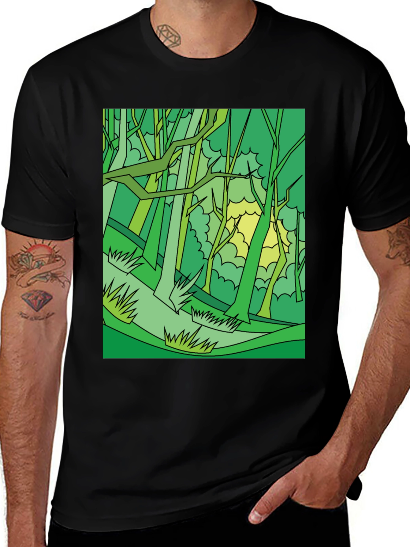 Variant 22 of Abstract Forest Graphic Tee - Nature Lover's T-Shirt