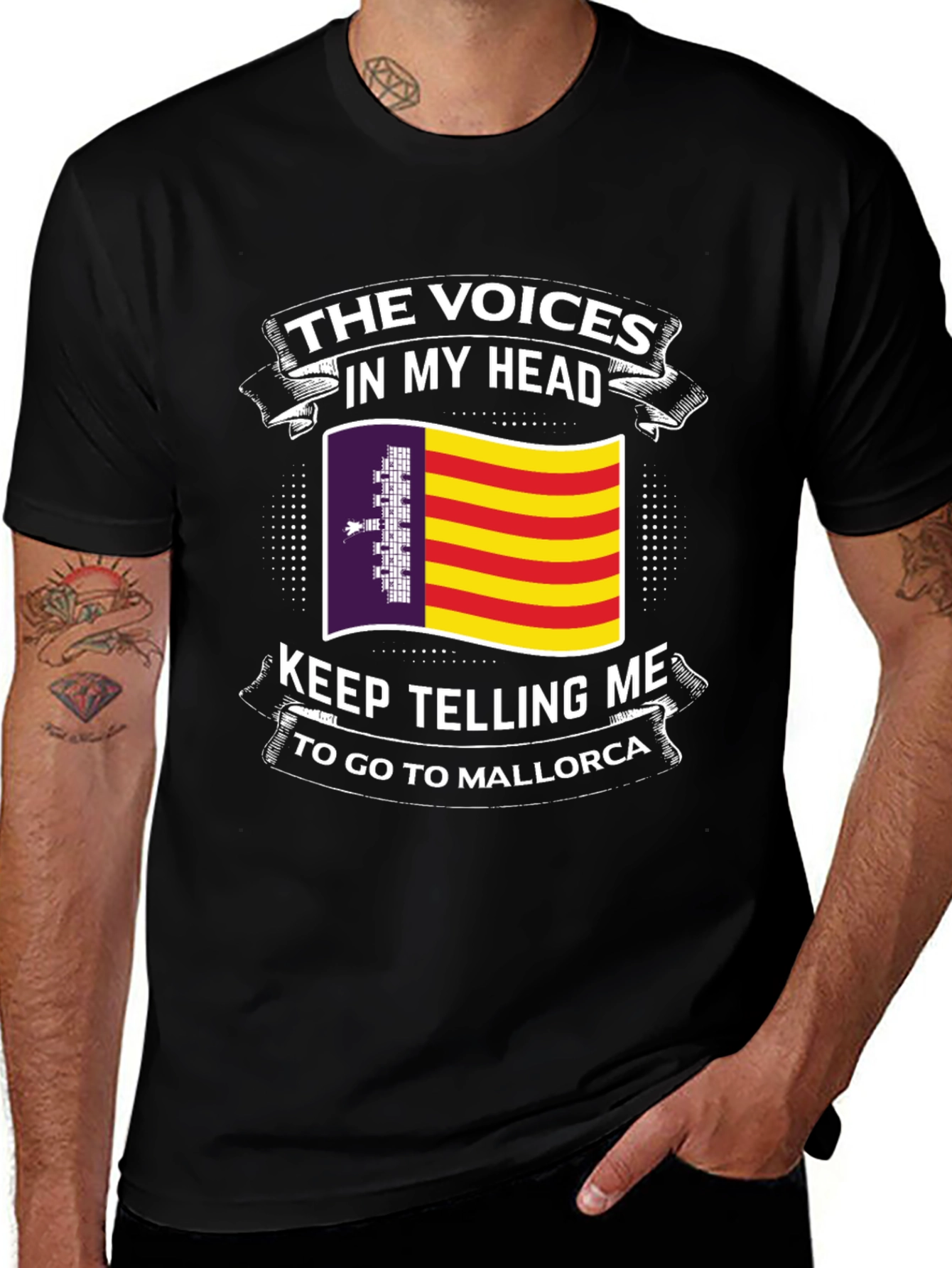 Mallorca T-Shirt: The Voices In My Head Funny Vacation Tee