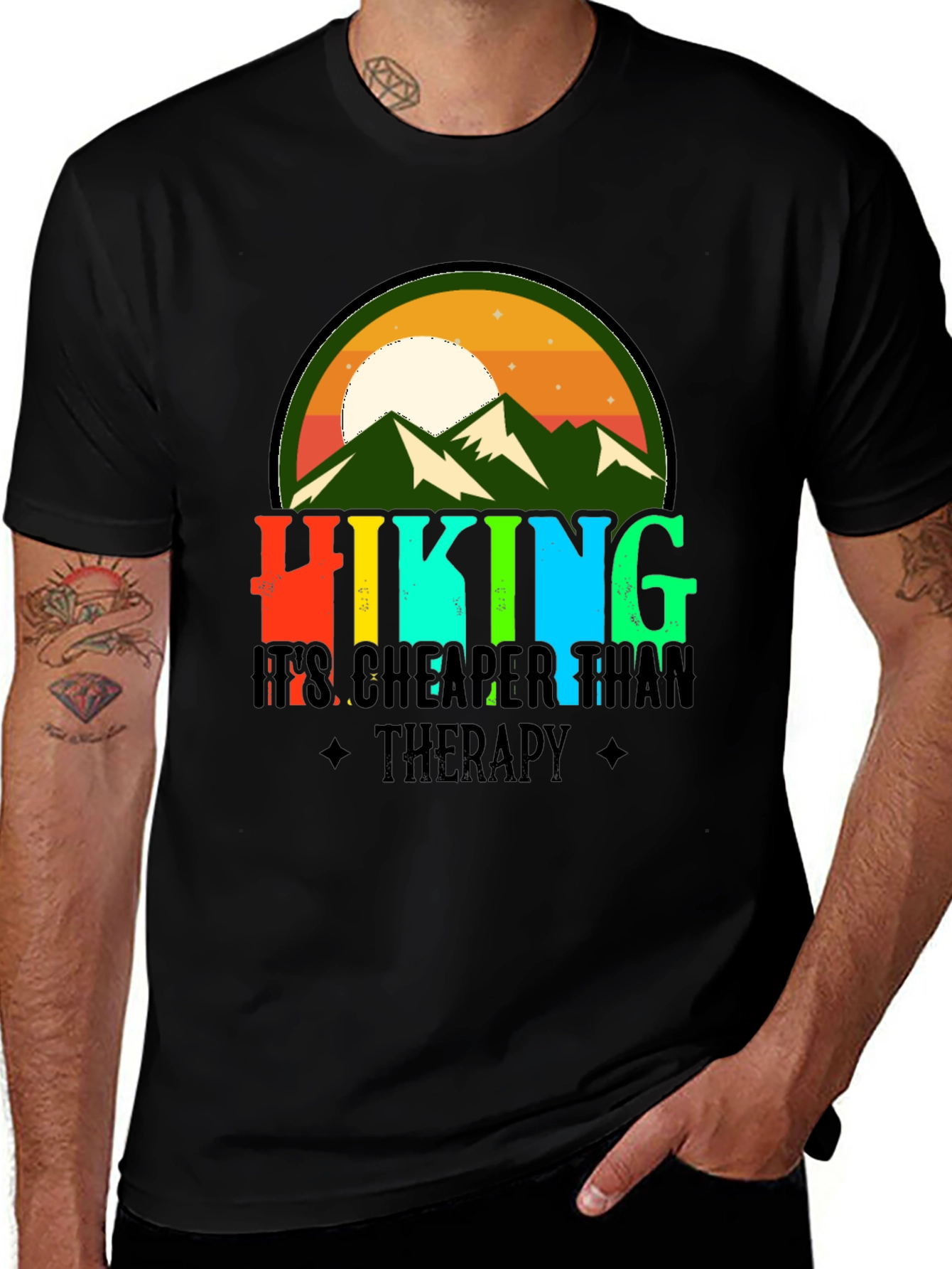 Variant 11 of Hiking Cheaper Than Therapy Graphic Tee