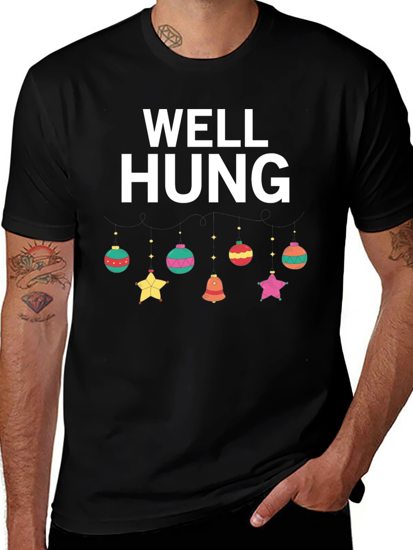 Well Hung Christmas T-Shirt Funny Holiday Tee