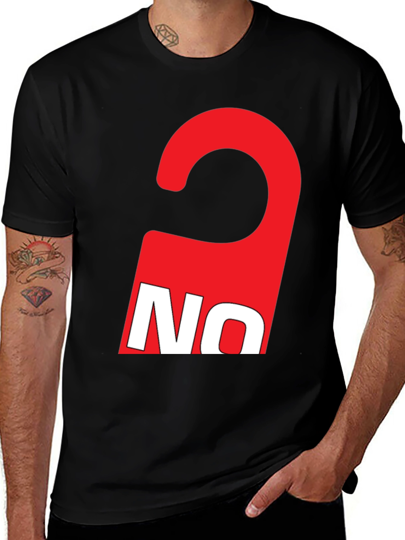 Red "NO" Graphic Tee - Statement T-Shirt