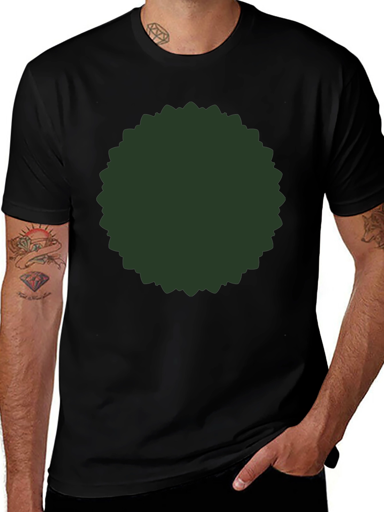 Variant 11 of Modern Graphic Tee - Black with Abstract Circle
