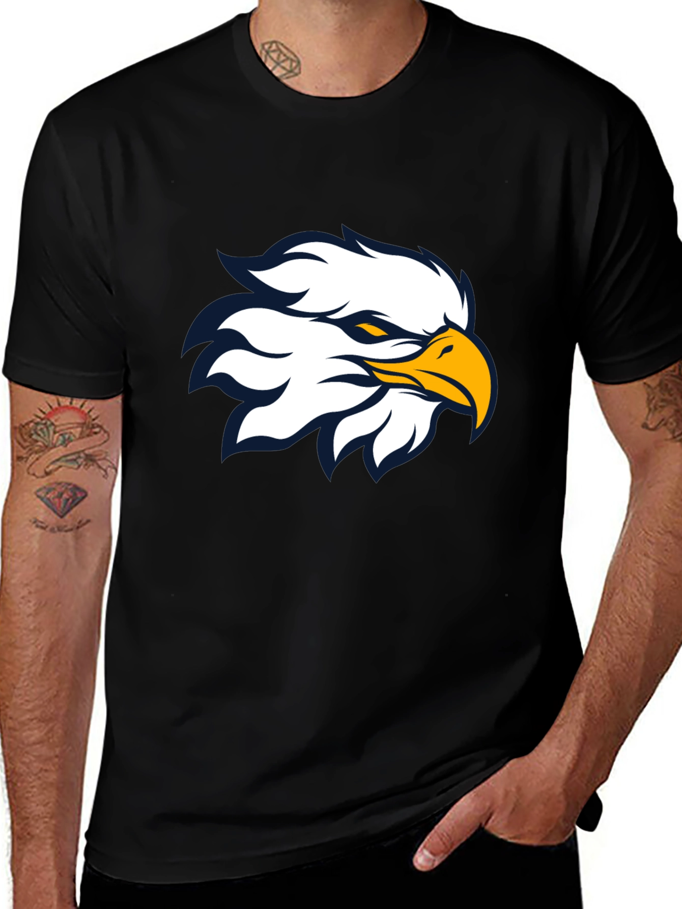 Variant 11 of Eagle Graphic Black T-Shirt