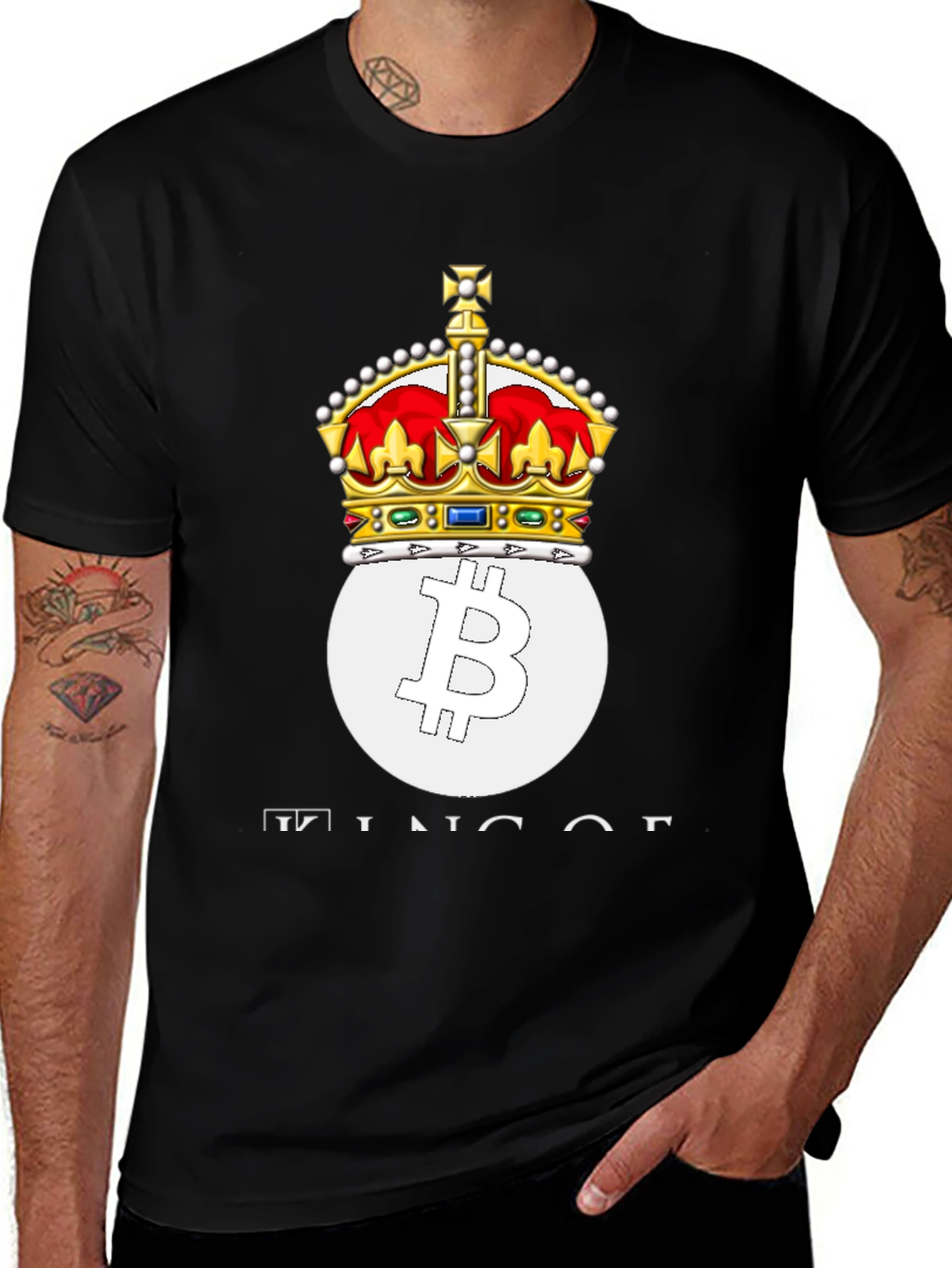 Bitcoin King T-Shirt - Crypto Crown Design