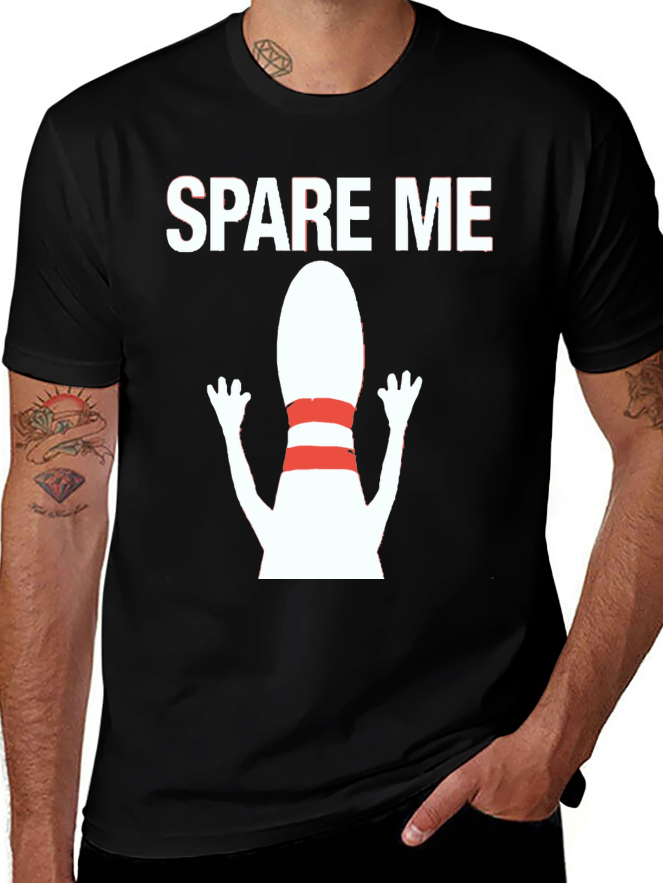 Variant 25 of Spare Me Bowling T-Shirt - Novelty Tee
