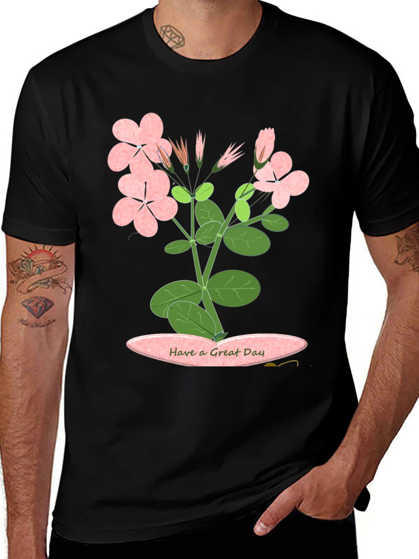 Variant 21 of Have a Great Day Floral Graphic T-Shirt
