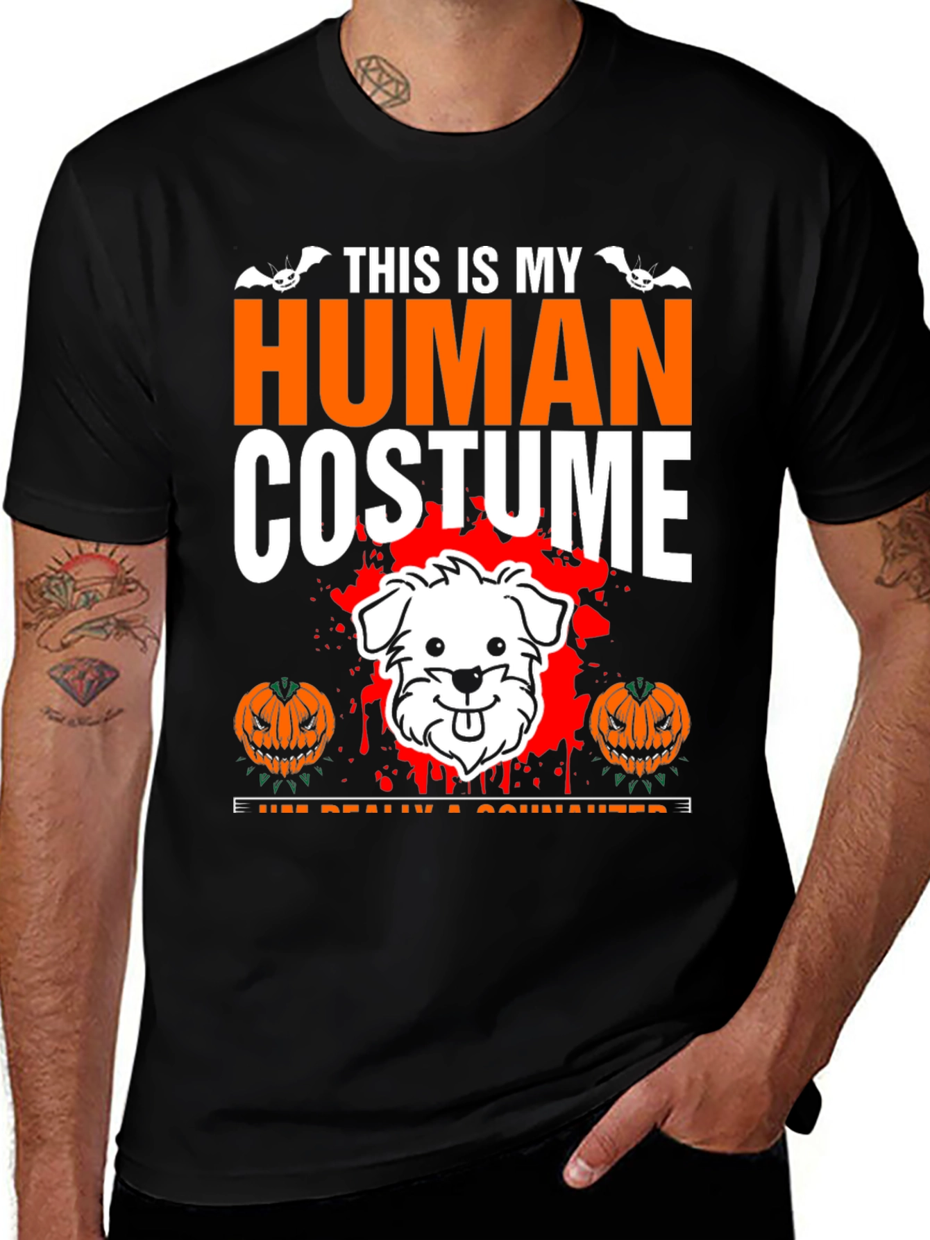 Halloween Maltese Human Costume T-Shirt