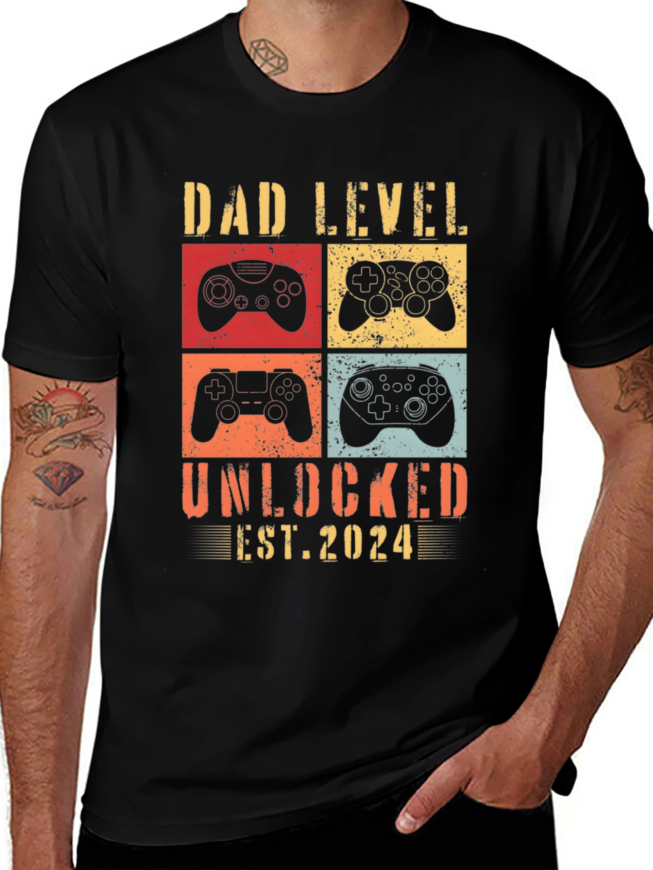 Dad Level Unlocked 2024 Gamer T-Shirt