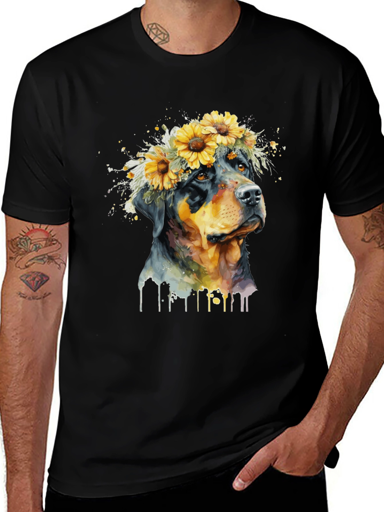 Variant 20 of Dog with Sunflowers T-Shirt