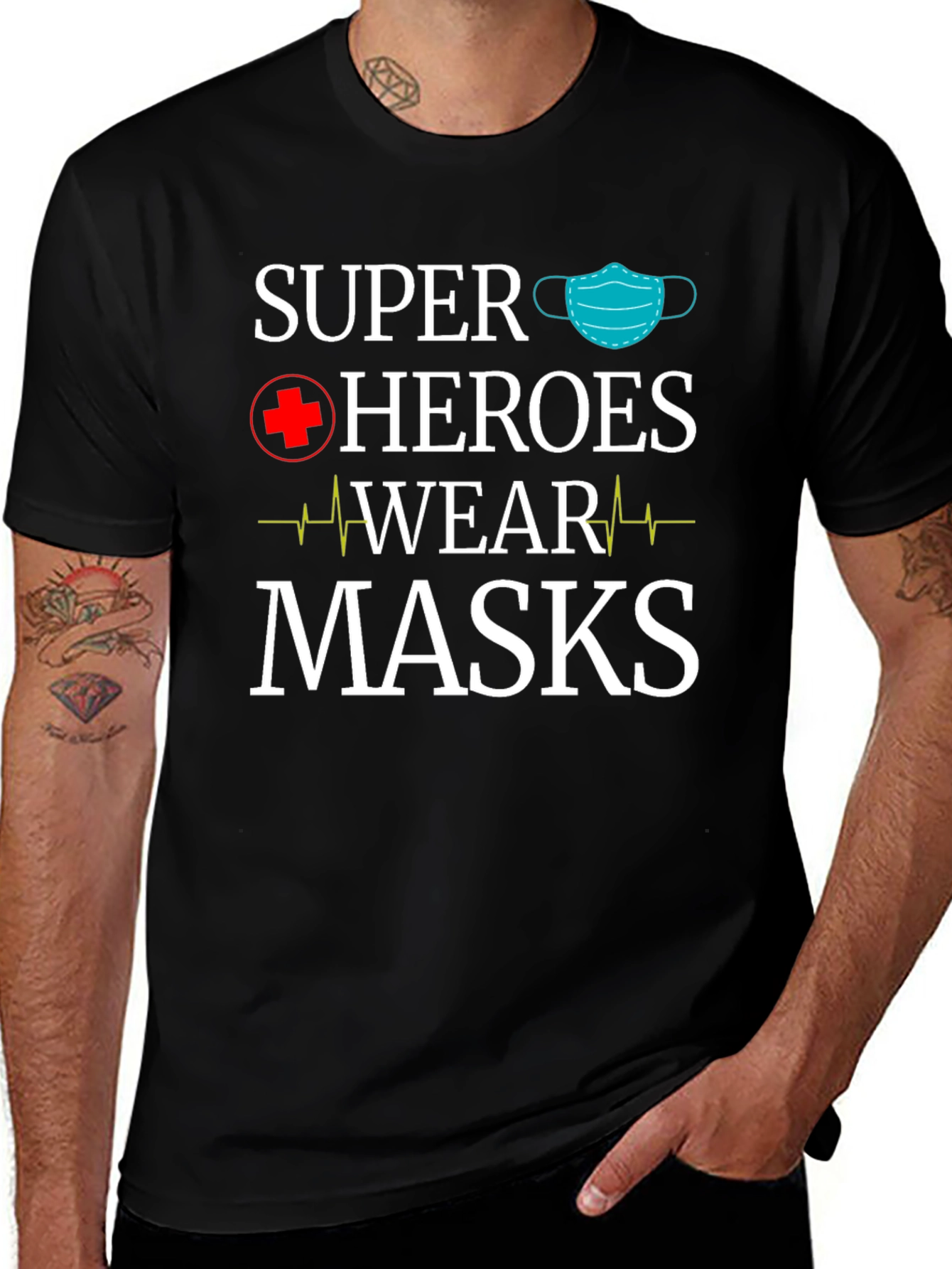 Variant 9 of Super Heroes Wear Masks T-Shirt