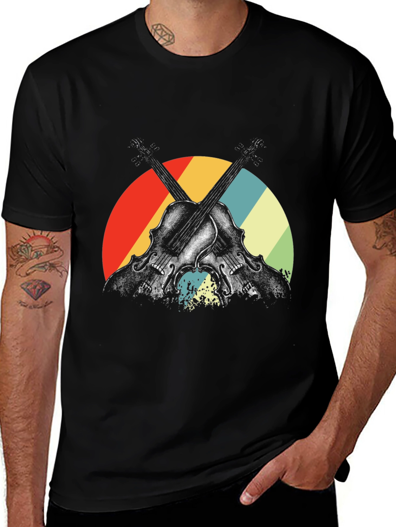 Variant 8 of Retro Violin T-Shirt: Vintage Musical Style