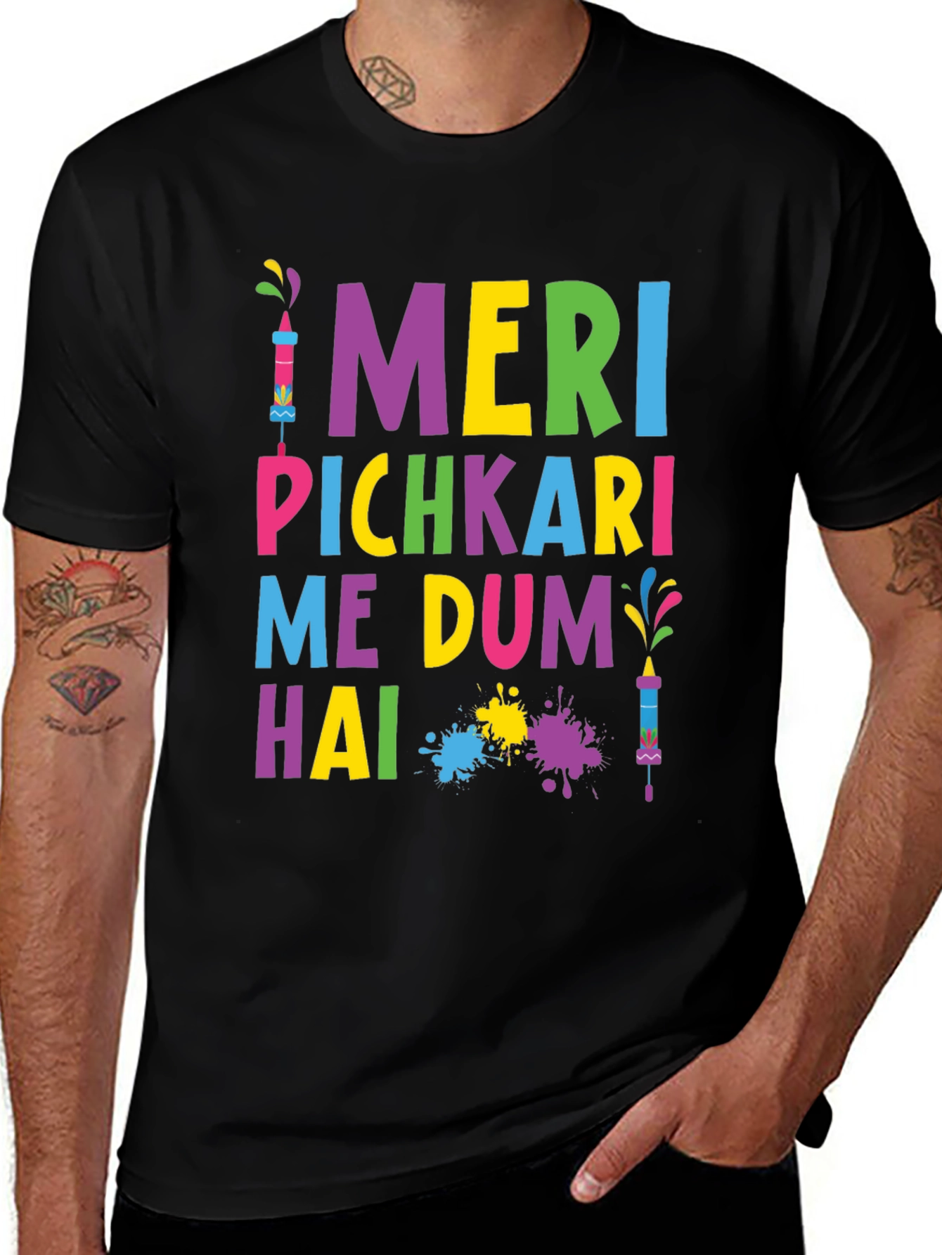 Colorful Holi T-Shirt - Meri Pichkari Me Dum Hai