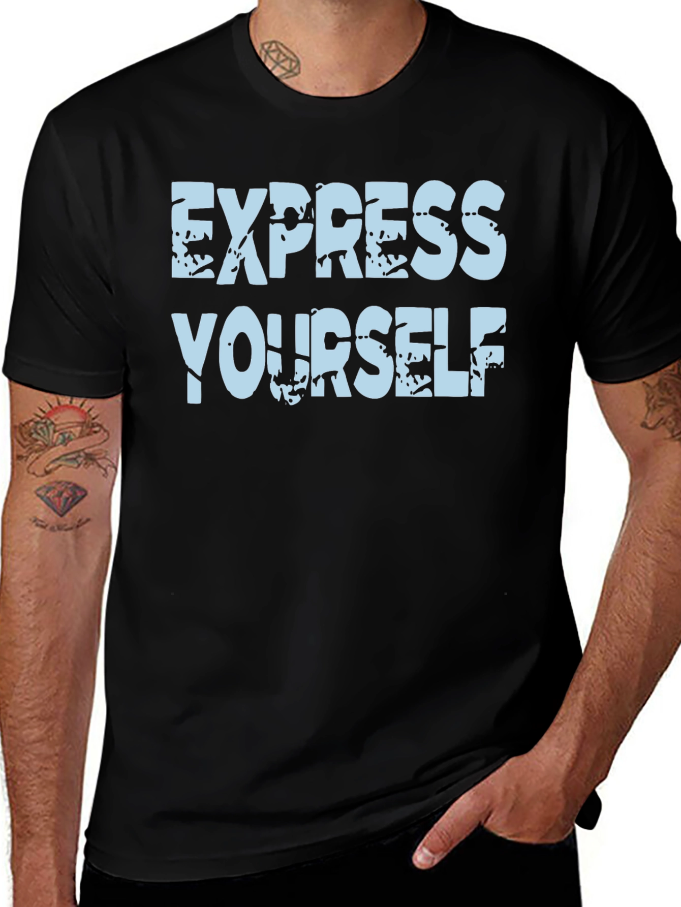 Variant 27 of Express Yourself Graphic Tee - Black Cotton T-Shirt