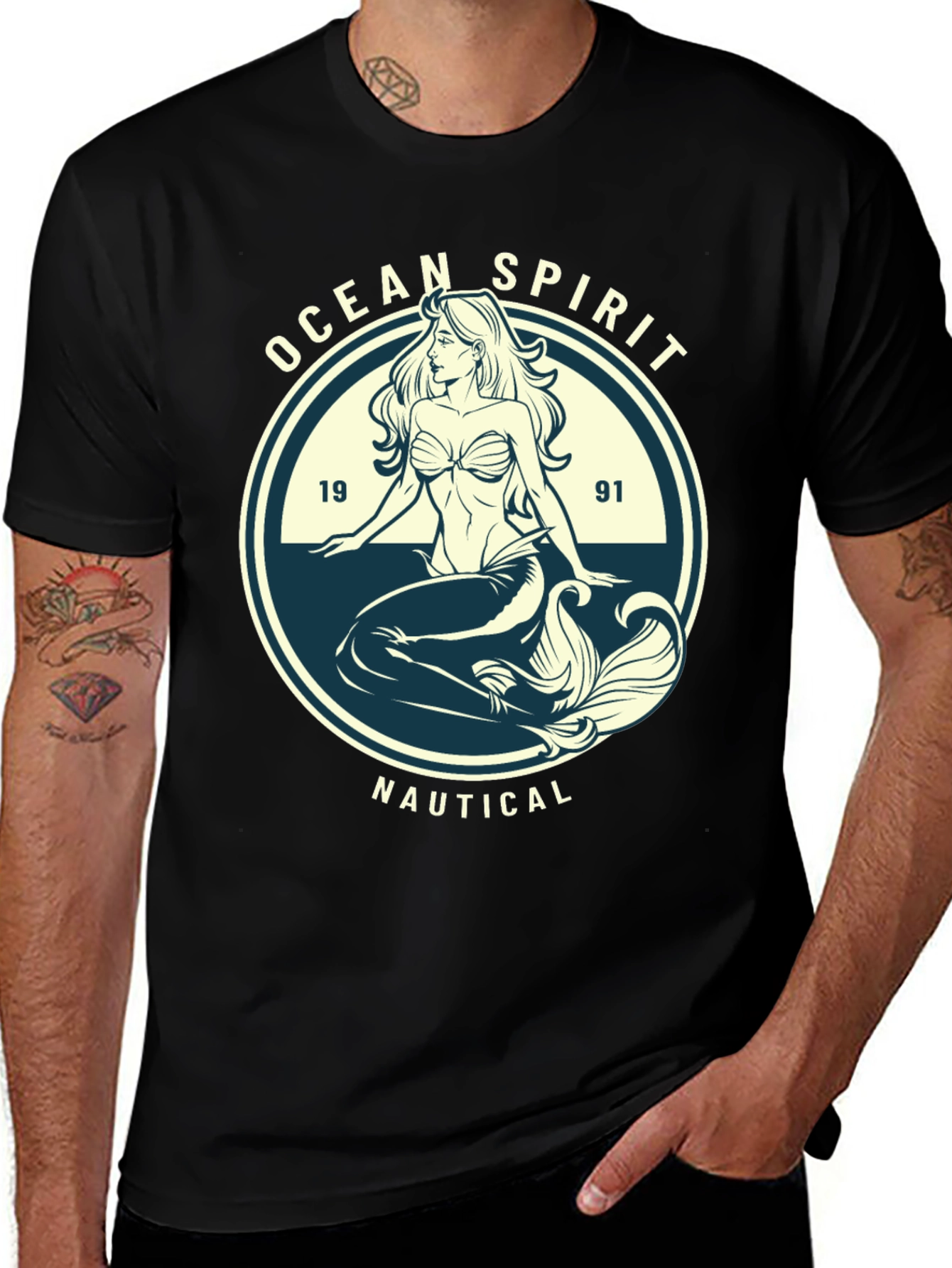 Ocean Spirit Nautical Mermaid Graphic Tee