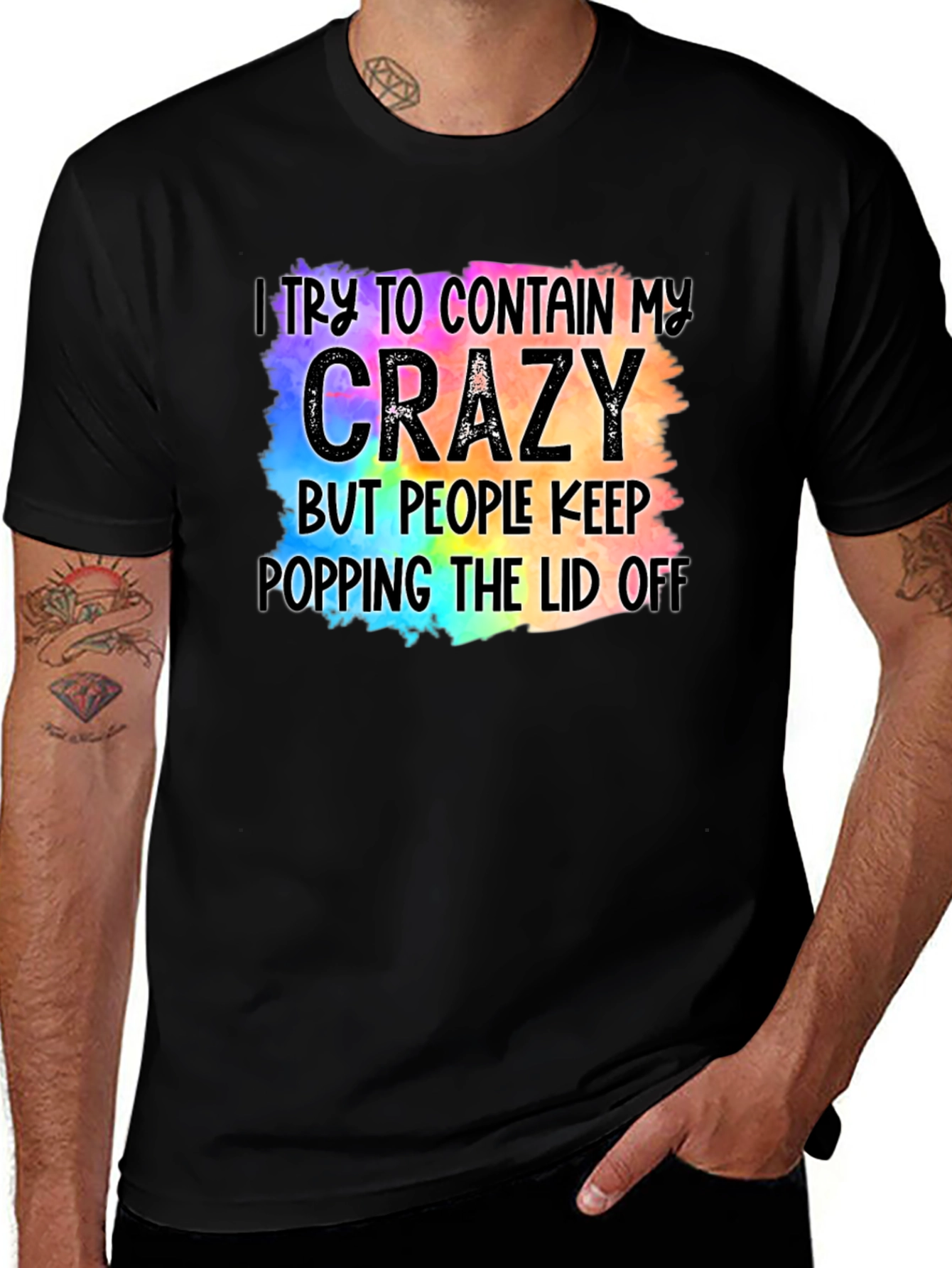 Variant 14 of Crazy Lid Black T-Shirt