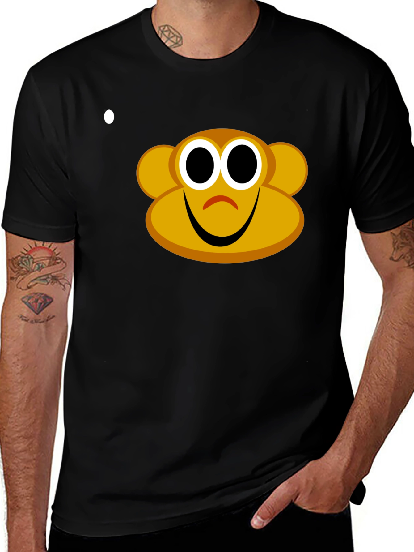 Monkey Graphic Tee - Black Cotton Blend