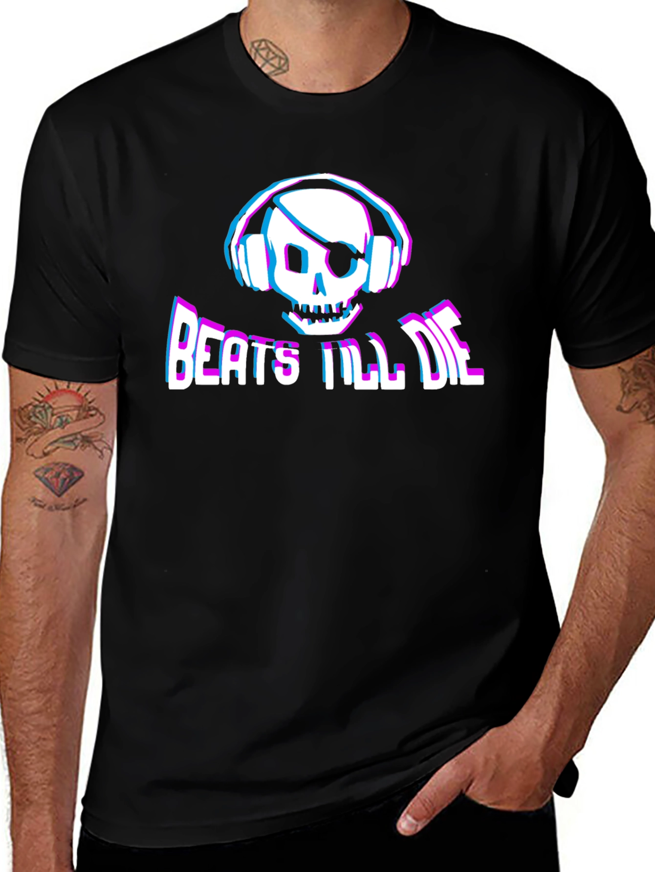 Variant 19 of Beats Till I Die T-Shirt - Skull with Headphones