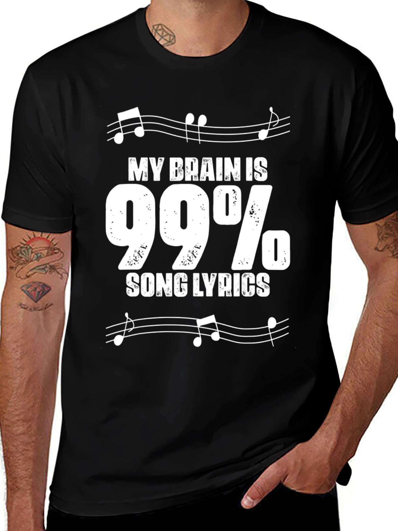 Variant 2 of Funny Song Lyrics T-Shirt - My Brain is 99%
