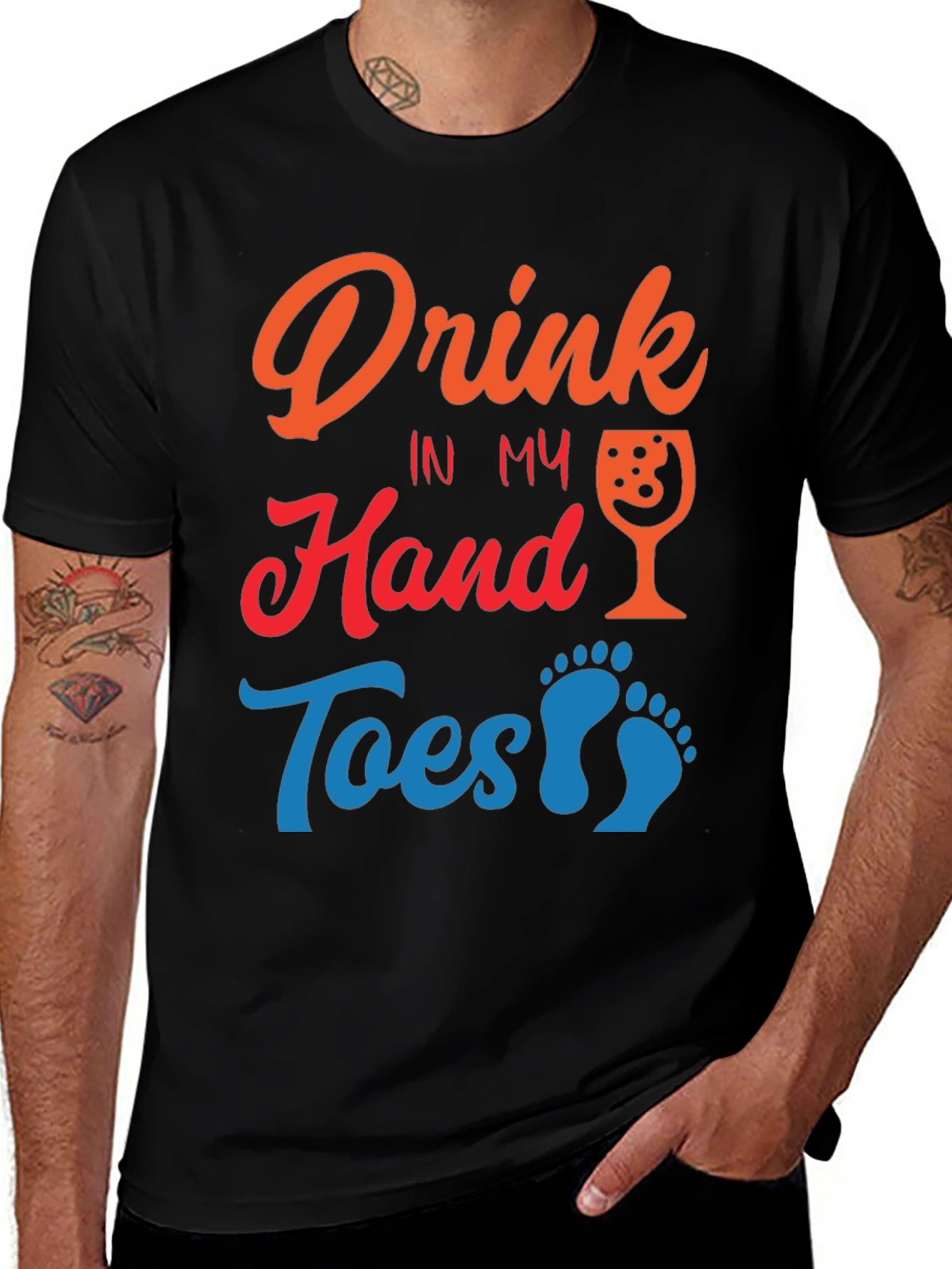 Variant 19 of Drink in My Hand Toes in Sand T-Shirt