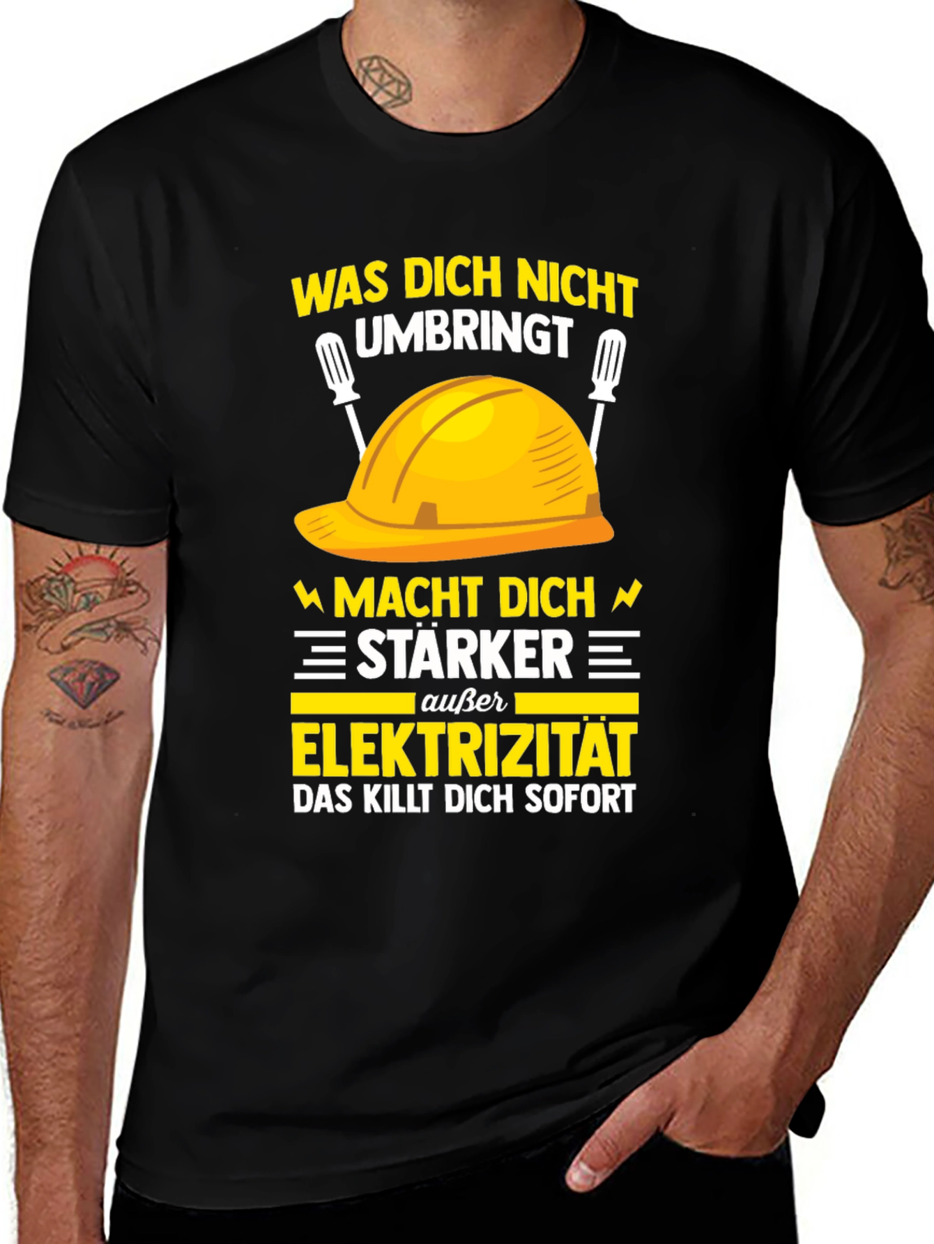 Variant 7 of Electrician Humor T-Shirt: What Doesn't Kill You