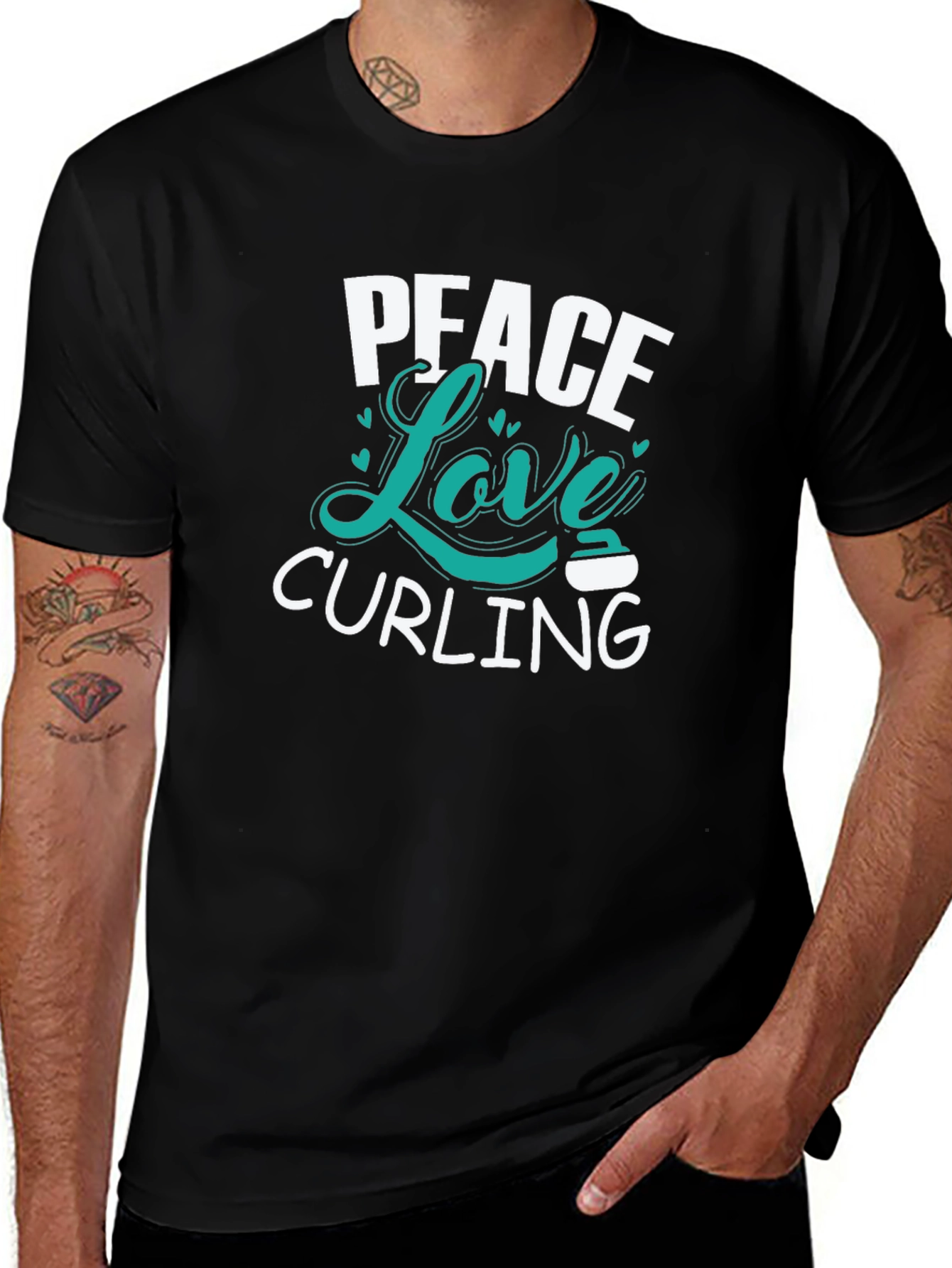 Variant 17 of Peace Love Curling T-Shirt