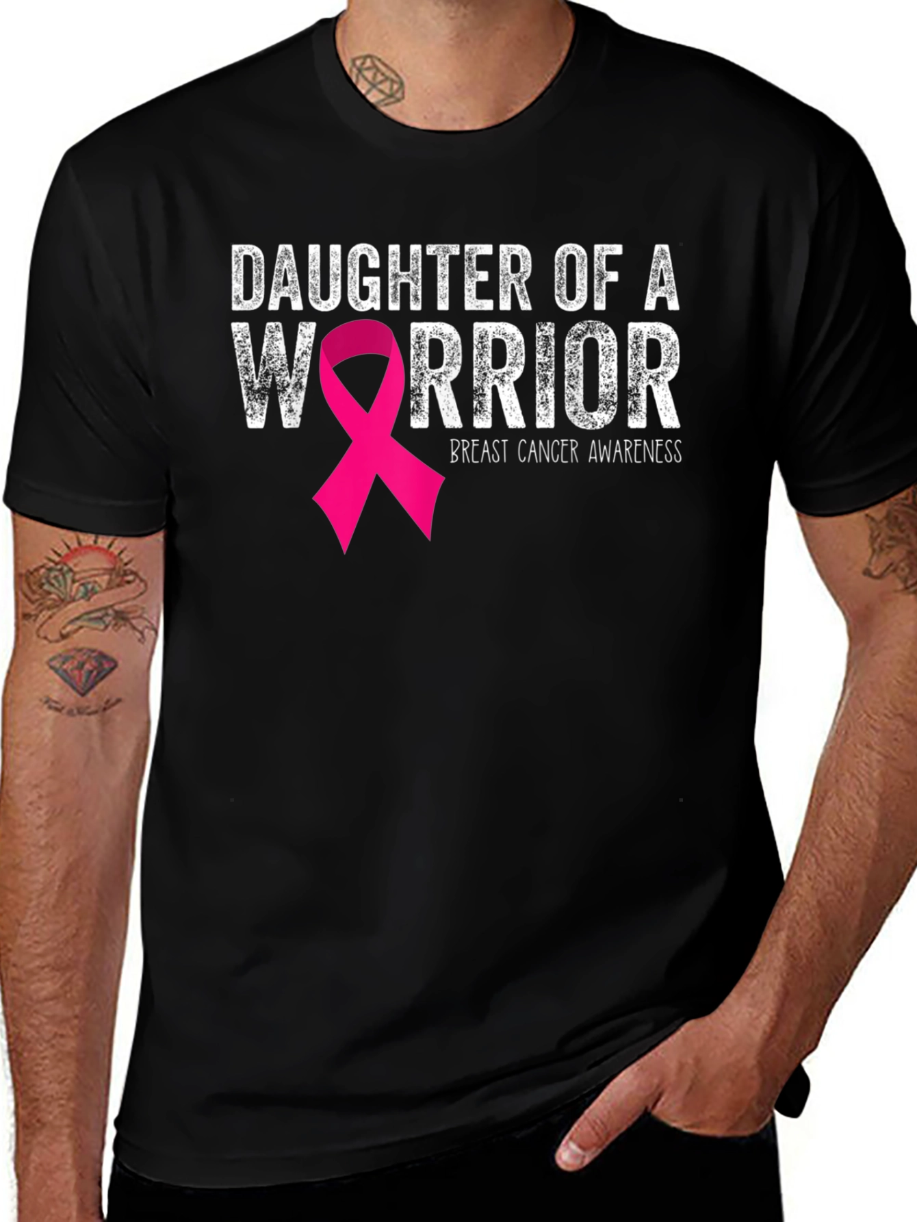 Variant 18 of Daughter of a Warrior Breast Cancer Awareness T-Shirt
