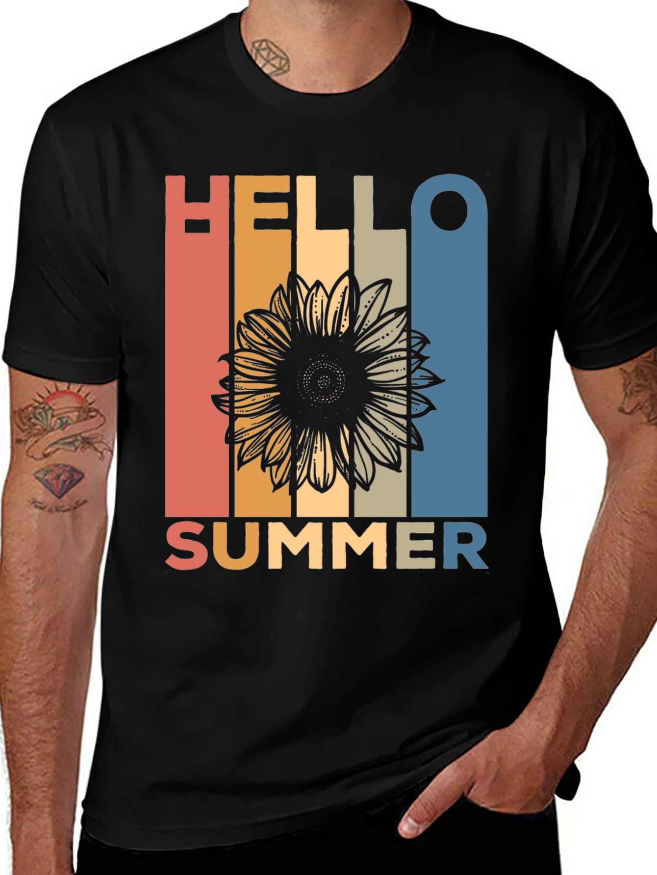 Variant 8 of Hello Summer Graphic Tee - Sunflower T-Shirt